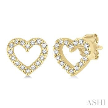 10K Yellow Gold Button Diamond Earrings