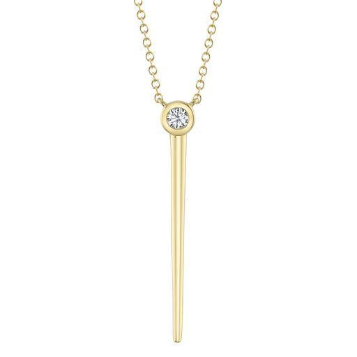 14K Yellow Gold Drop Diamond Pendant