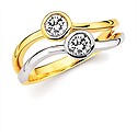 14K Yellow And White Gold 2 Stone Diamond Fashion Ring