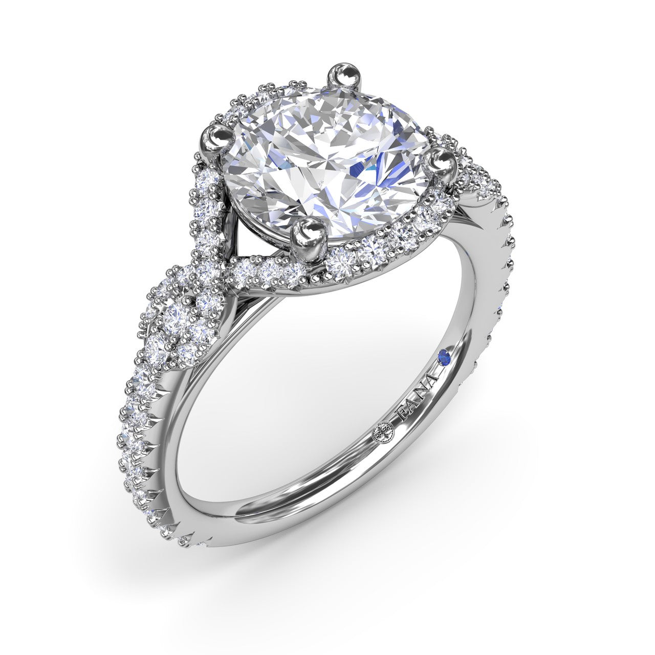 14k White Gold Halo Semi-Mount 
*center stone not included