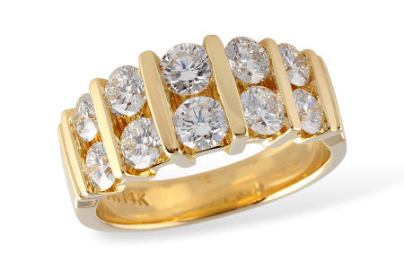 14K Yellow Gold Diamond Fashion Ring