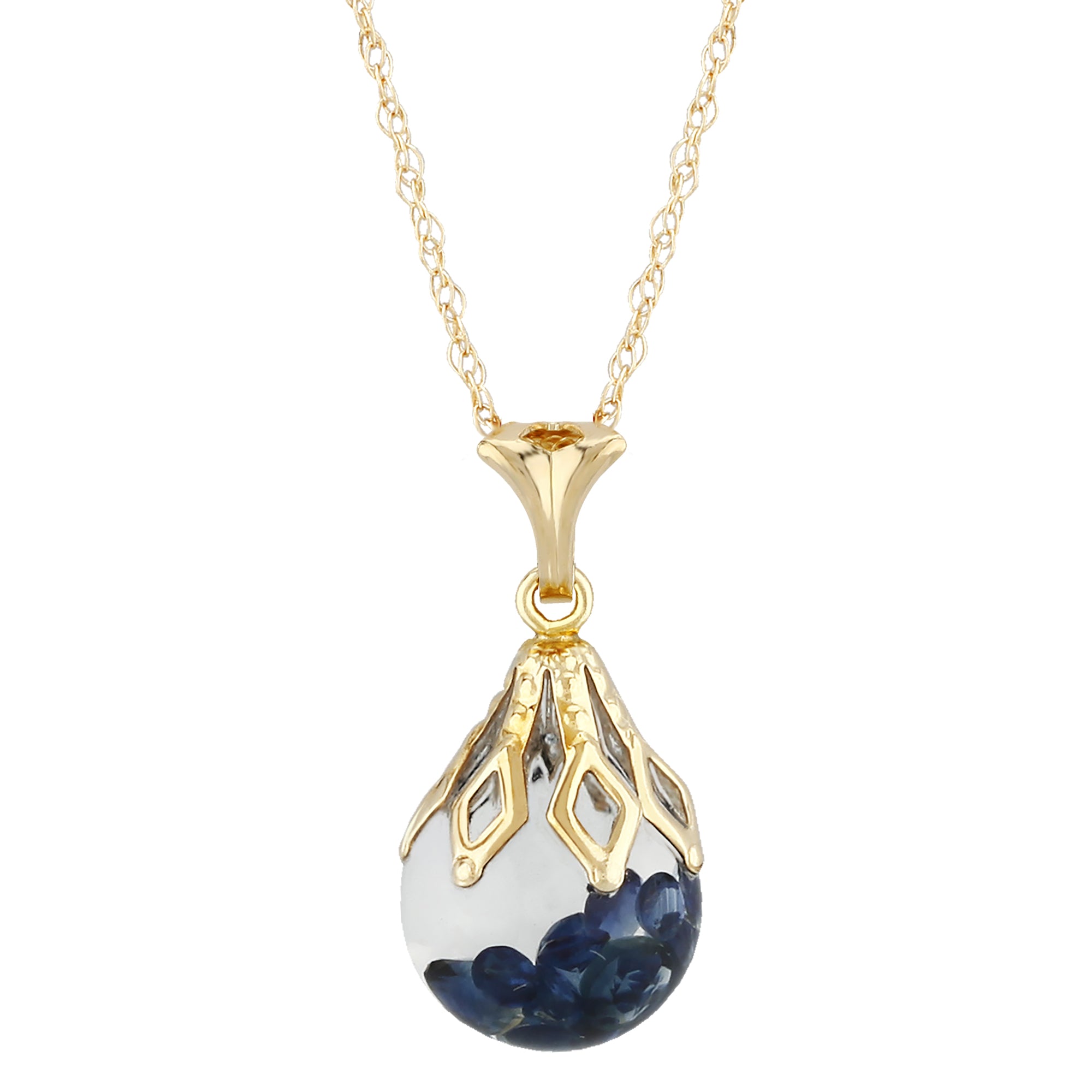 14K Yellow Gold Sapphire Pendant