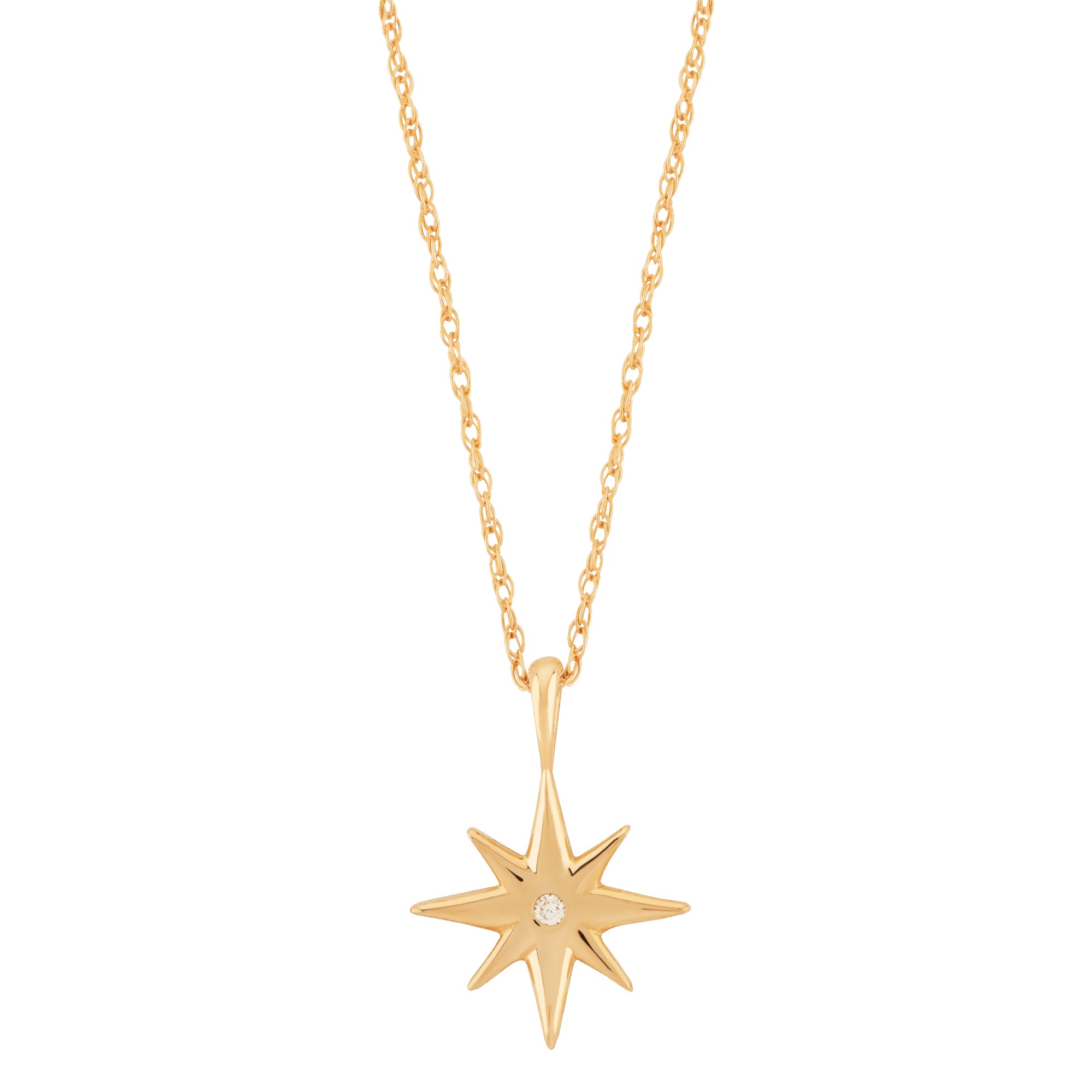 14K Yellow Gold Drop Diamond Pendant