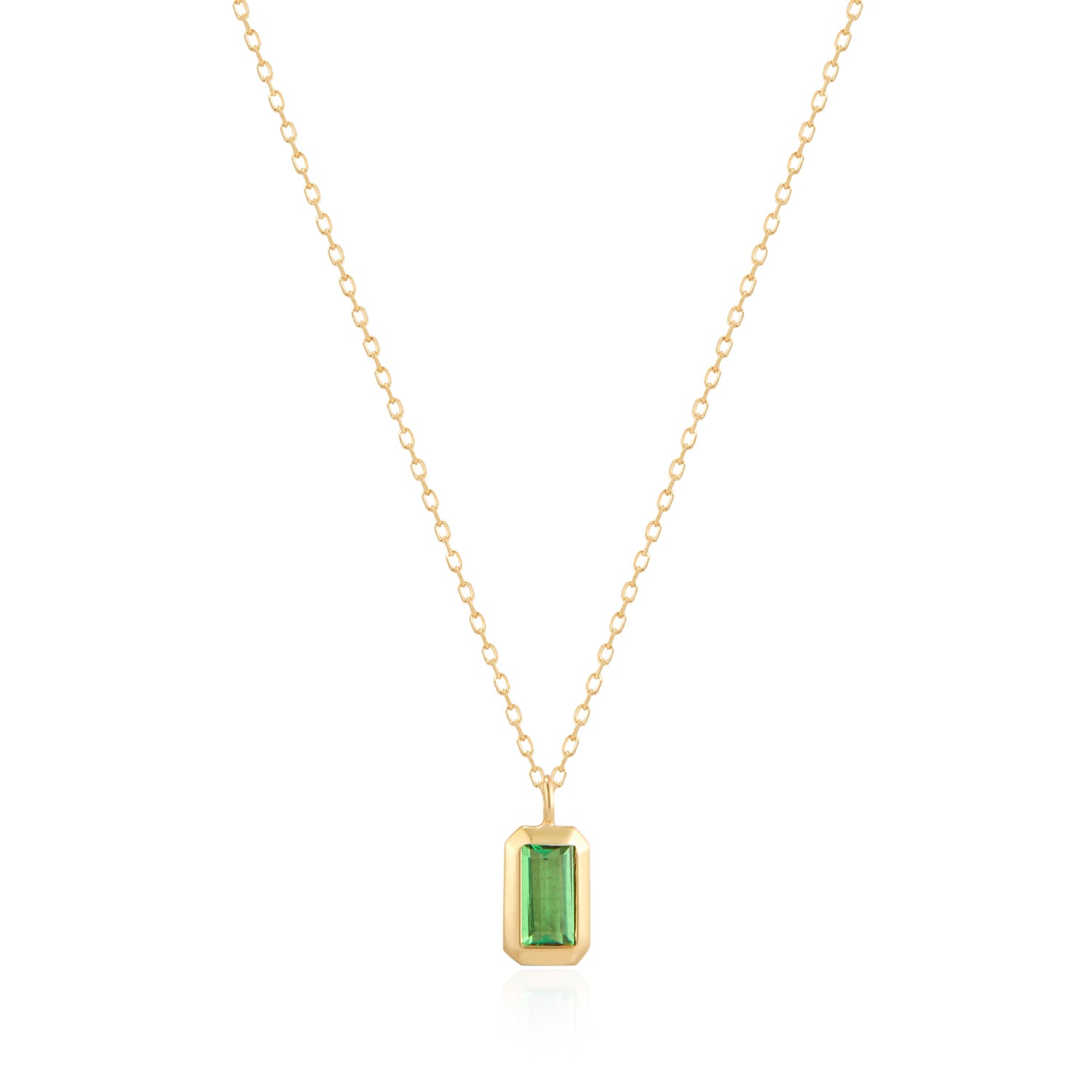 14K Yellow Gold Tsavorite Garnet Pendant