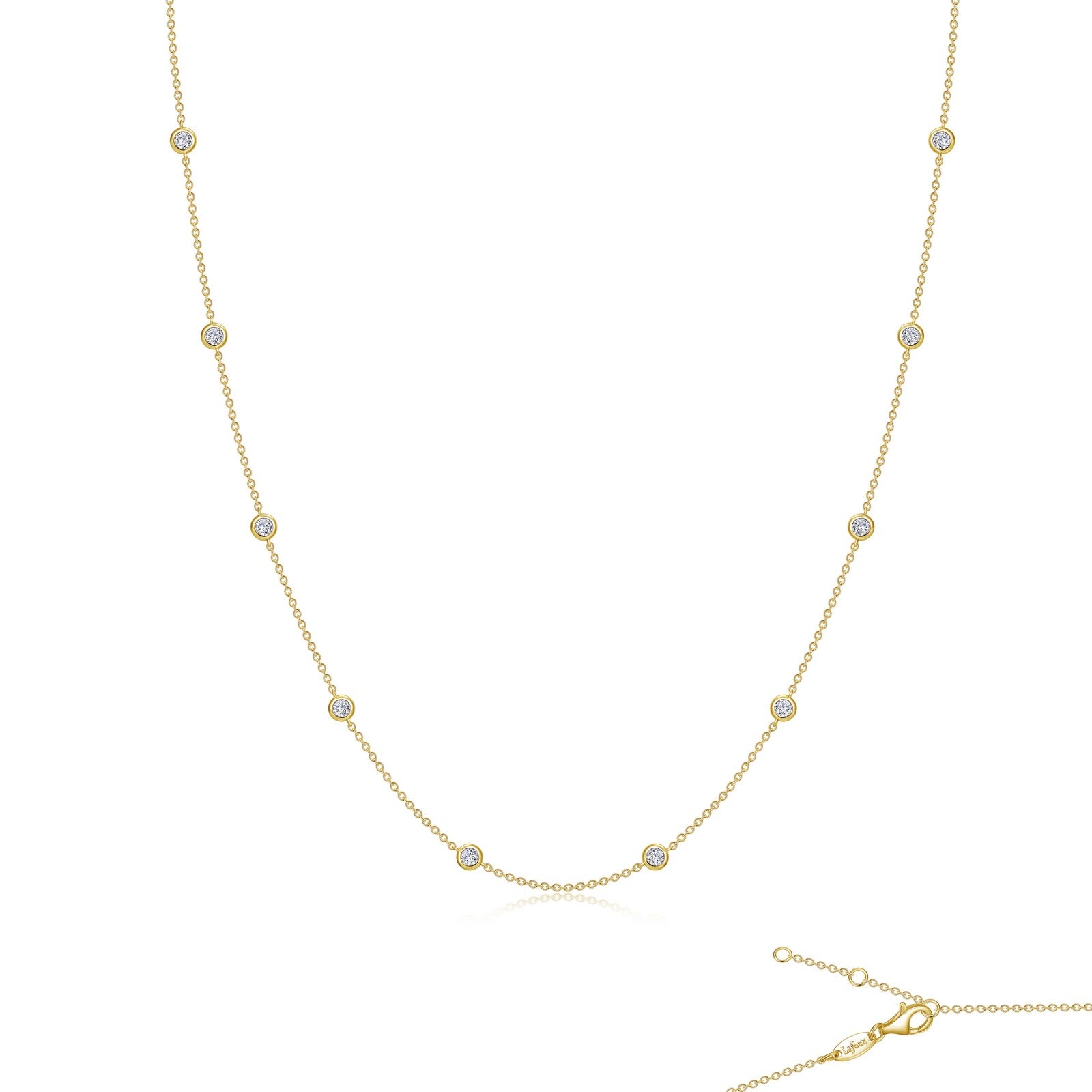 Gold Plated CZ Station Necklace