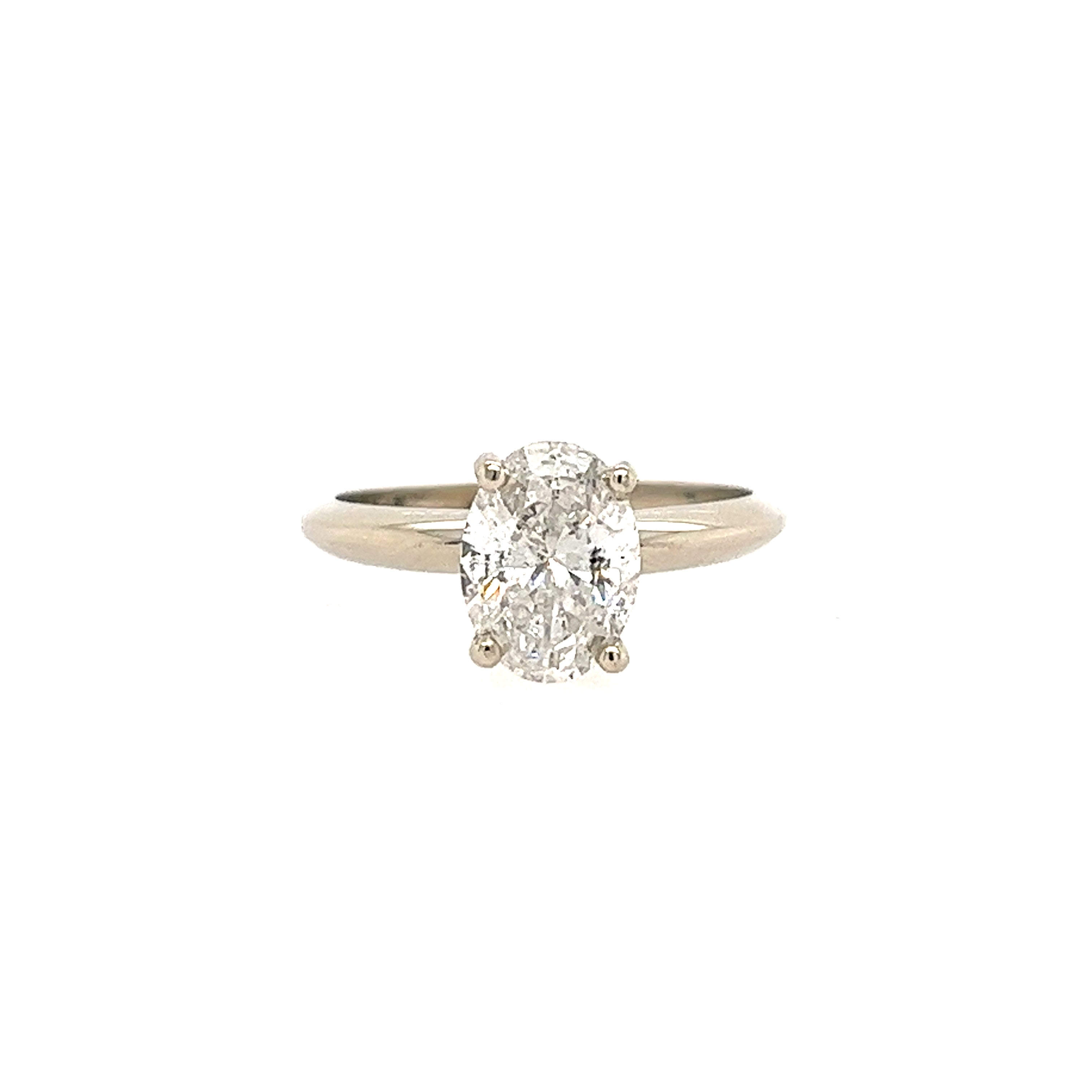 14k White Gold Oval Lakeshore Diamond Solitaire
