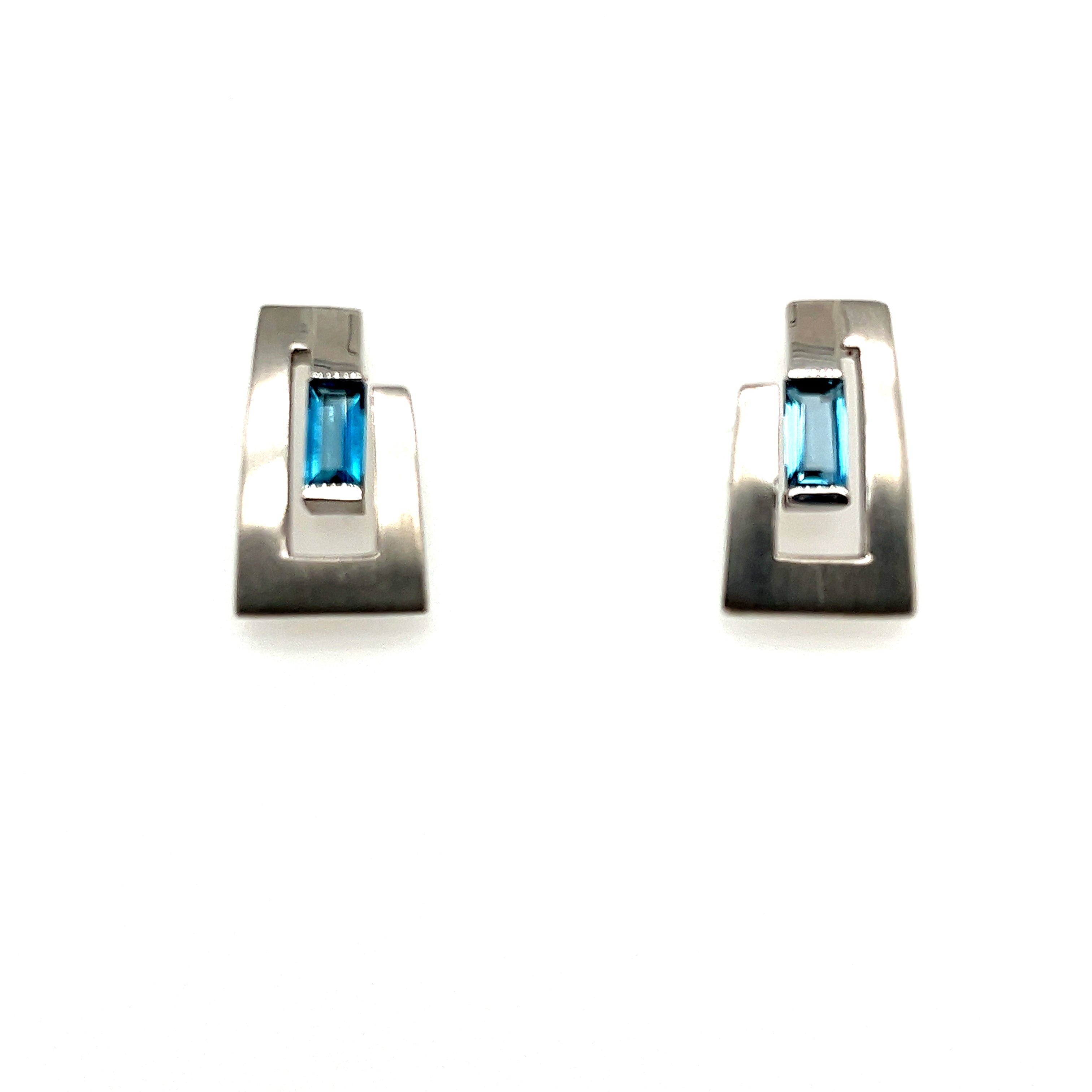 Sterling Silver Blue Topaz Earrings