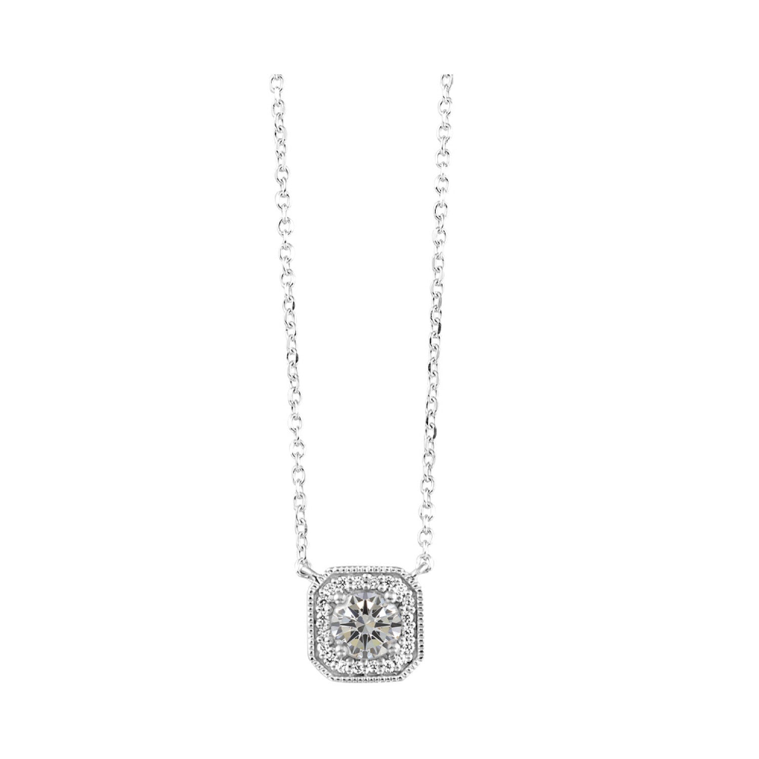 10K White Gold White Topaz Pendant