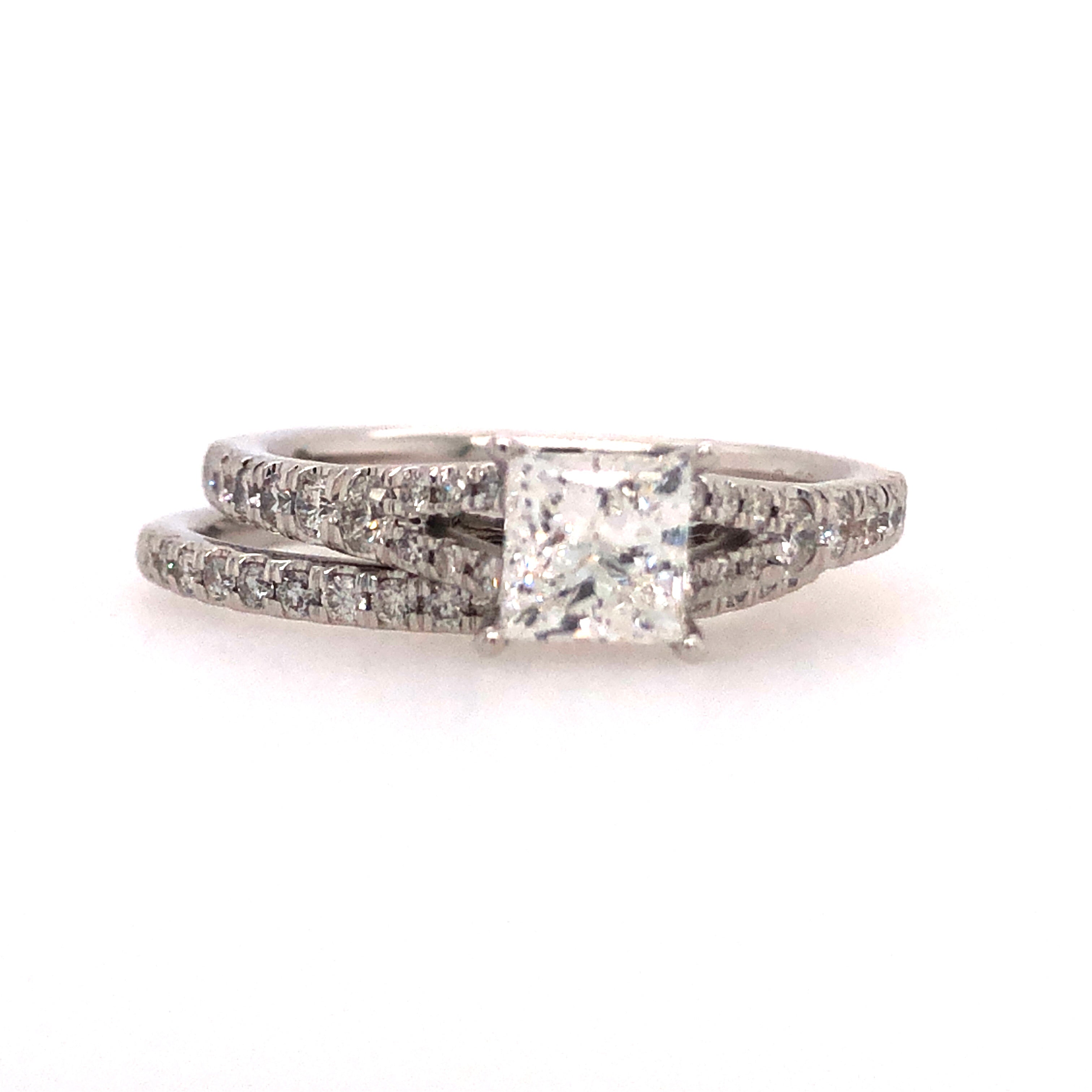 14k White Gold Diamond Wedding Set