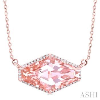 14K Rose Gold Morganite Pendant