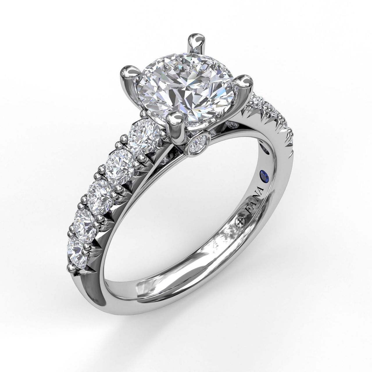 14k White Gold Semi Mount Round Semi-Mount 
*center stone not included
