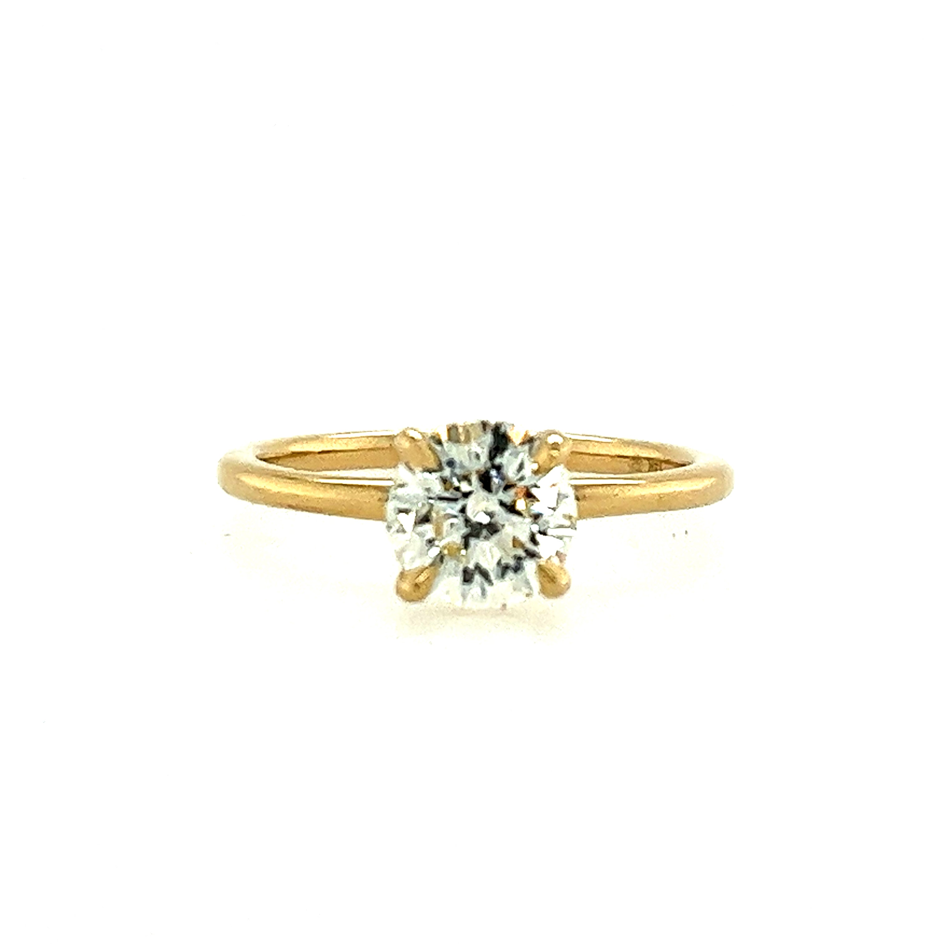 14K Yellow Gold Round Lakshore Diamond Solitaire