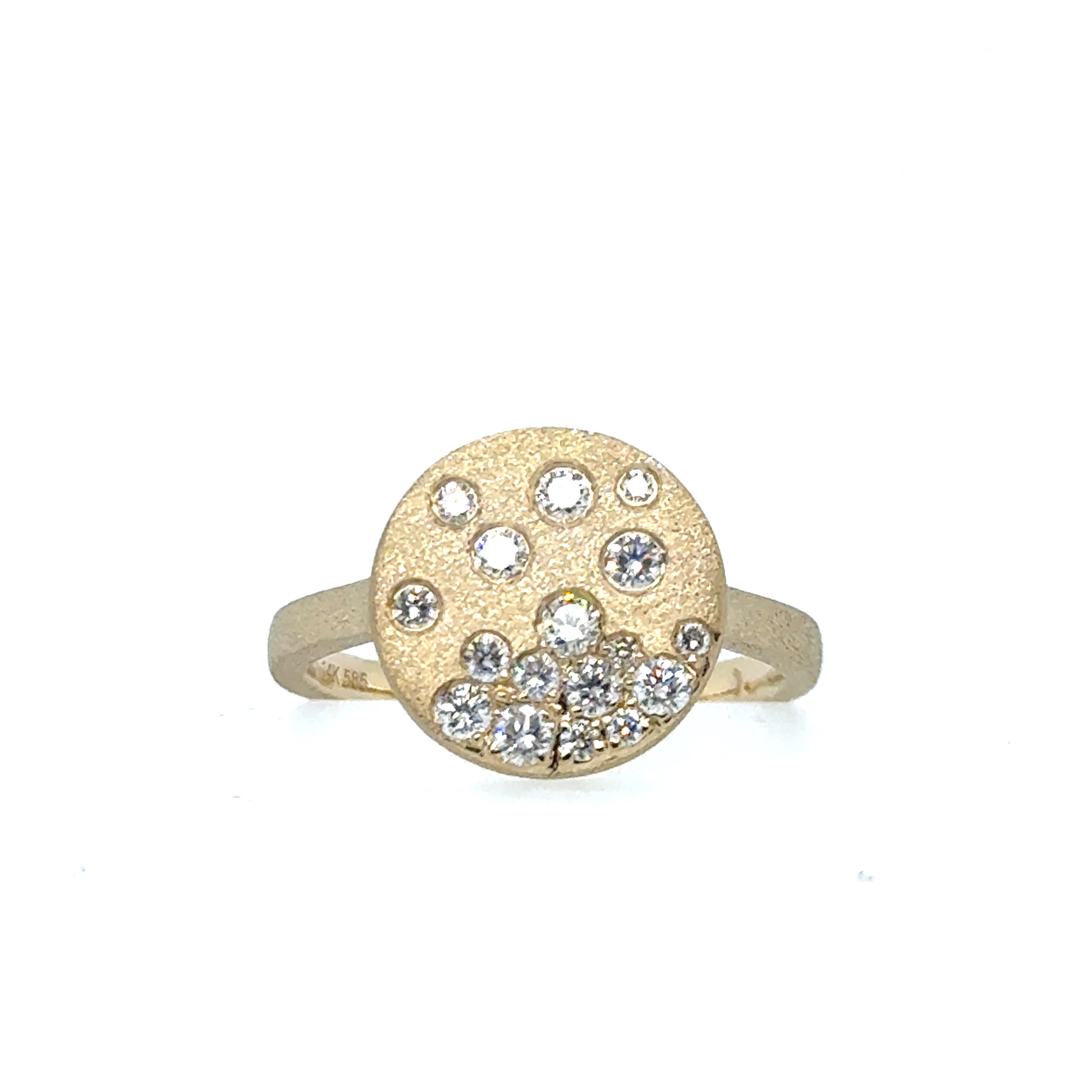 14K Yellow Gold Diamond Fashion Ring