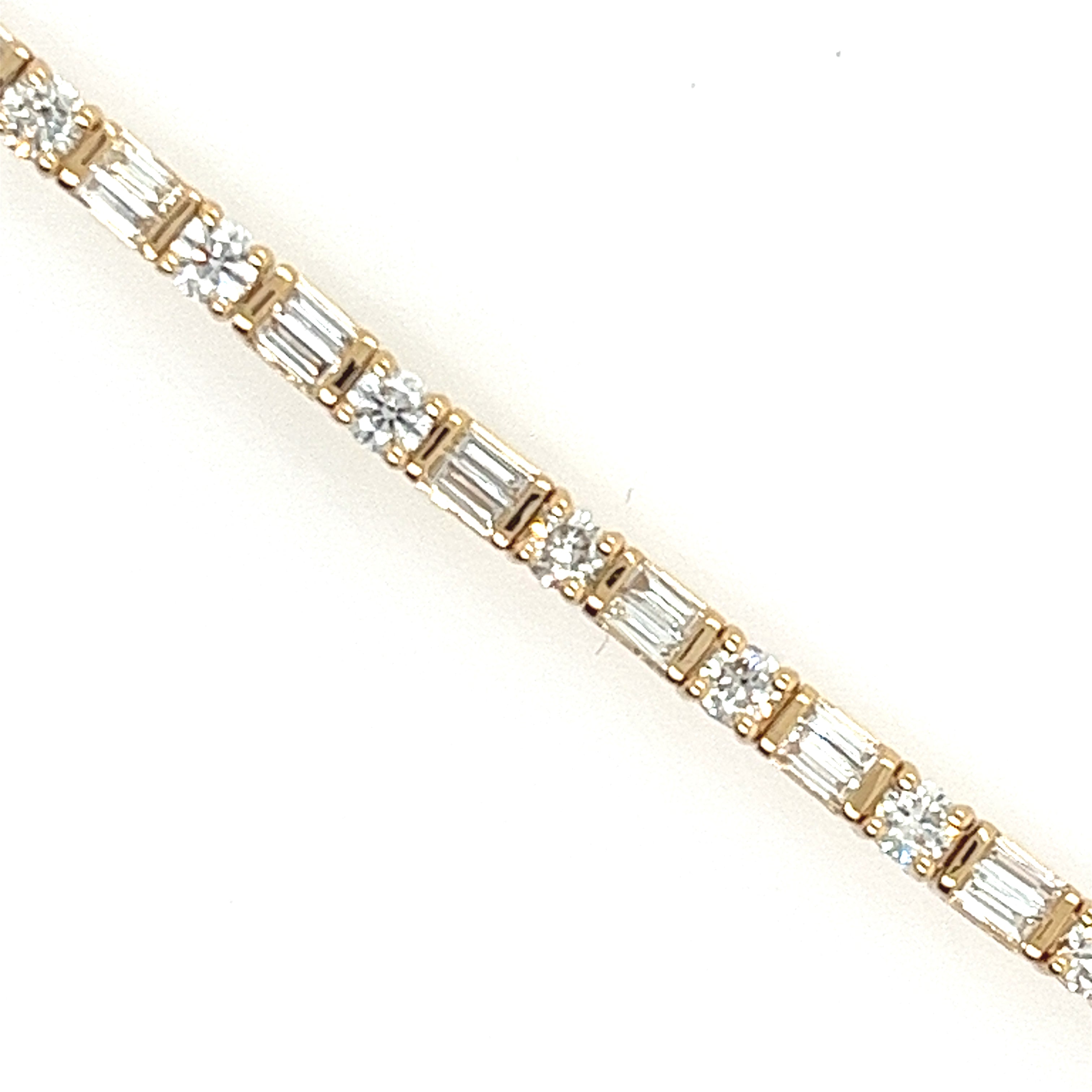 14K Yellow Gold Diamond Tennis Bracelet