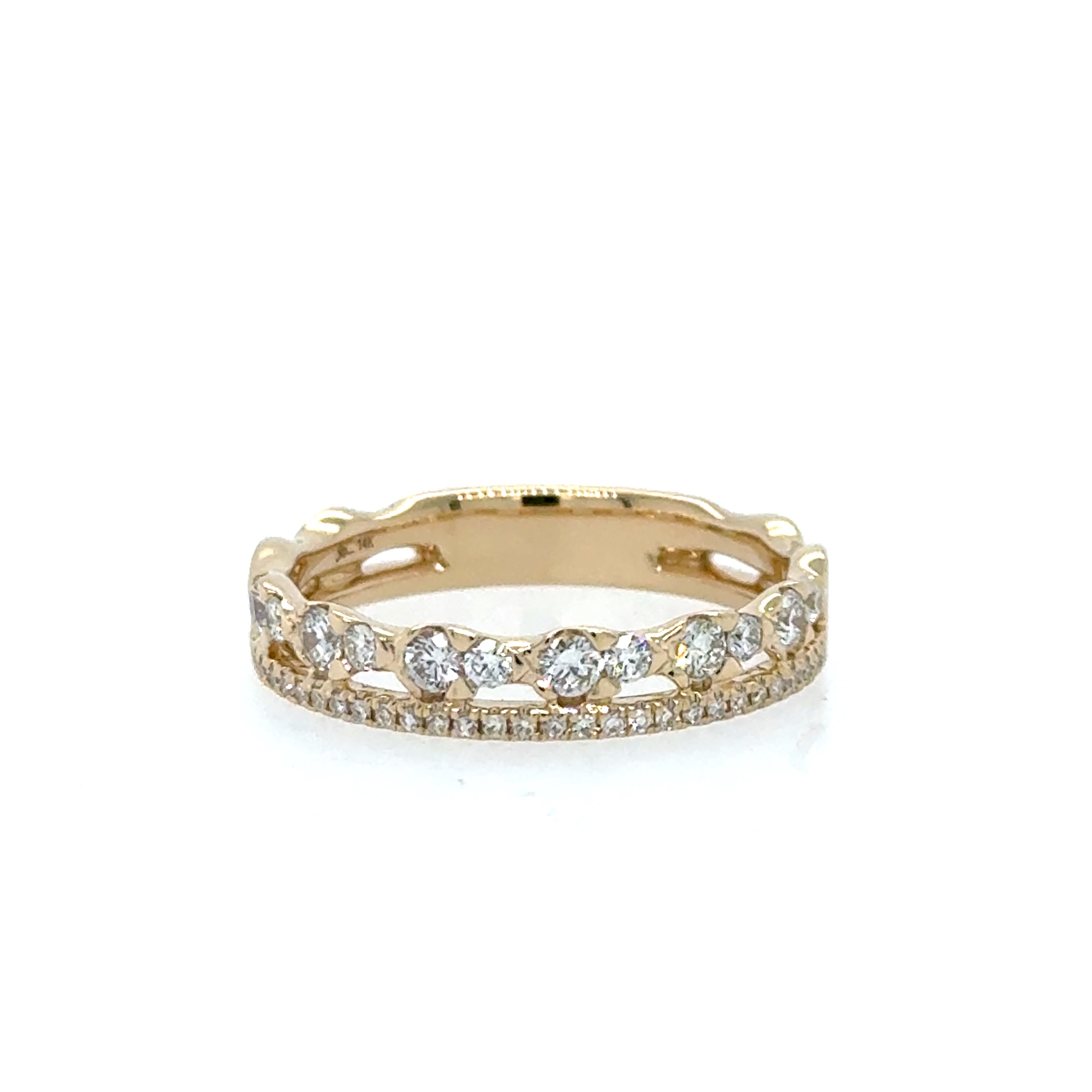 14K Yellow Gold Diamond Fashion Ring