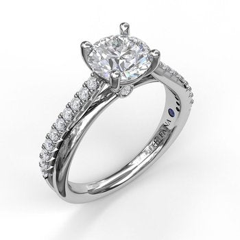 14k White Gold Semi Mount Semi-Mount 
*center stone not included