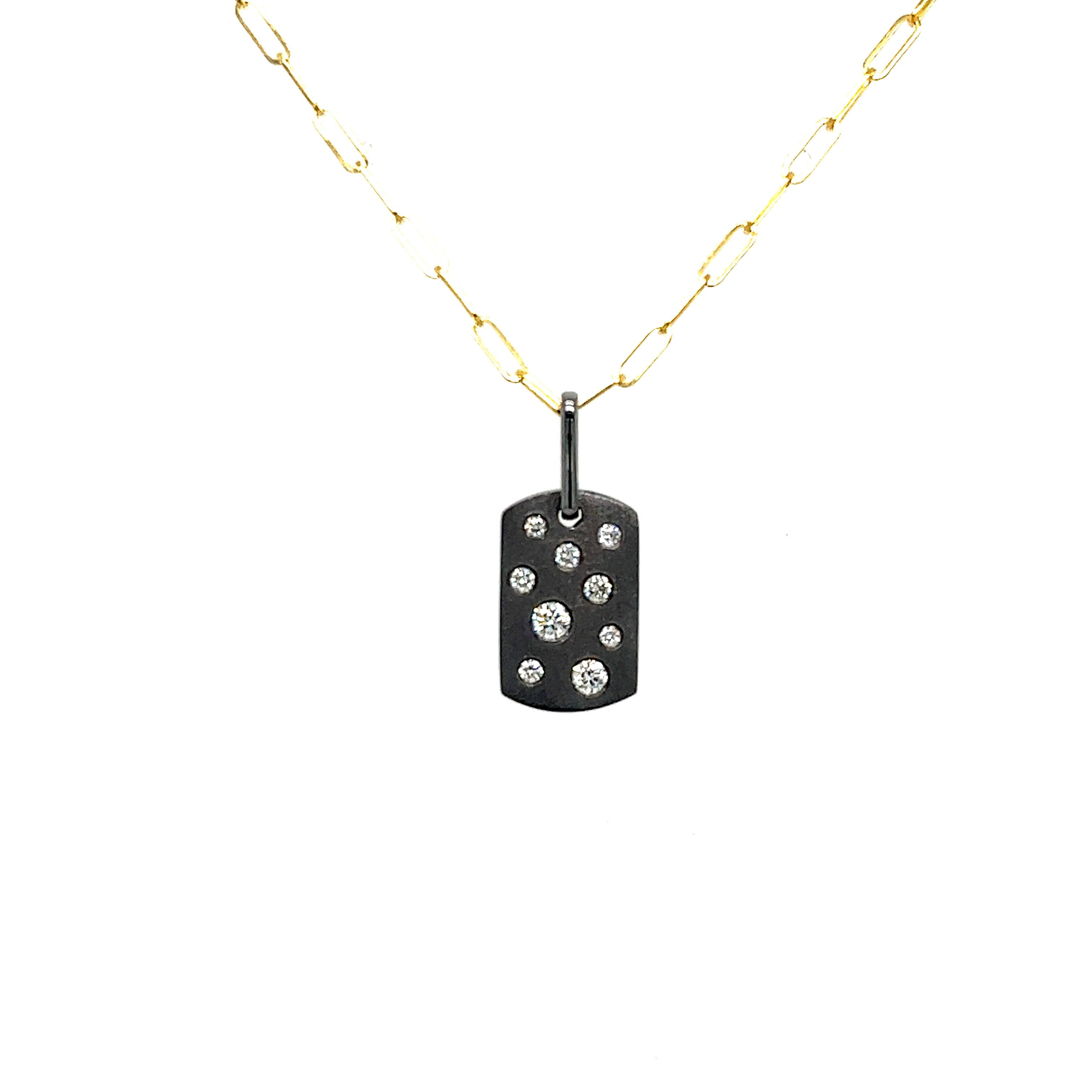 14k White Gold Drop Diamond Pendant