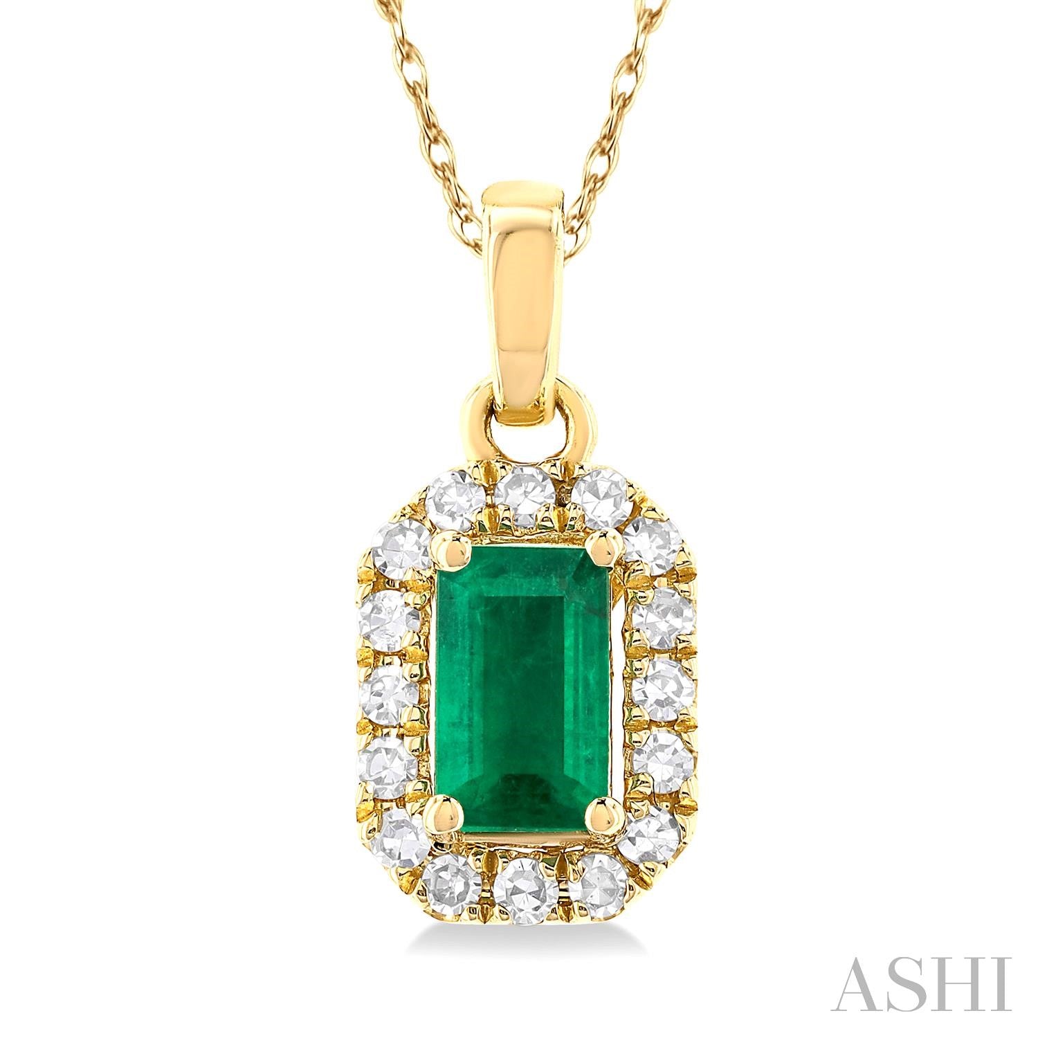 10K Yellow Gold Emerald Pendant