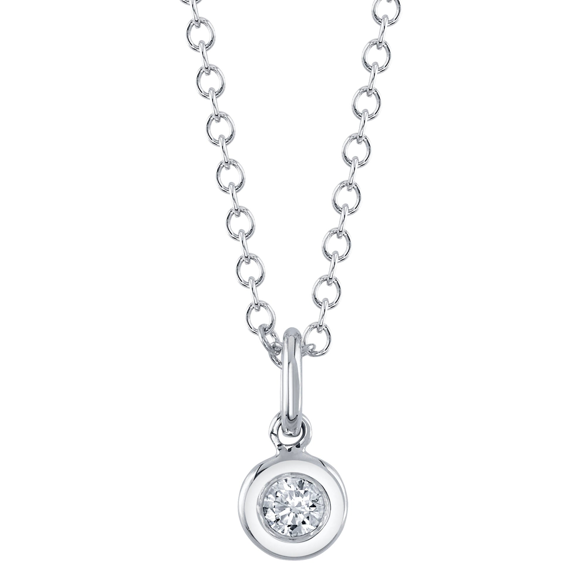 14k White Gold Diamond Pendant