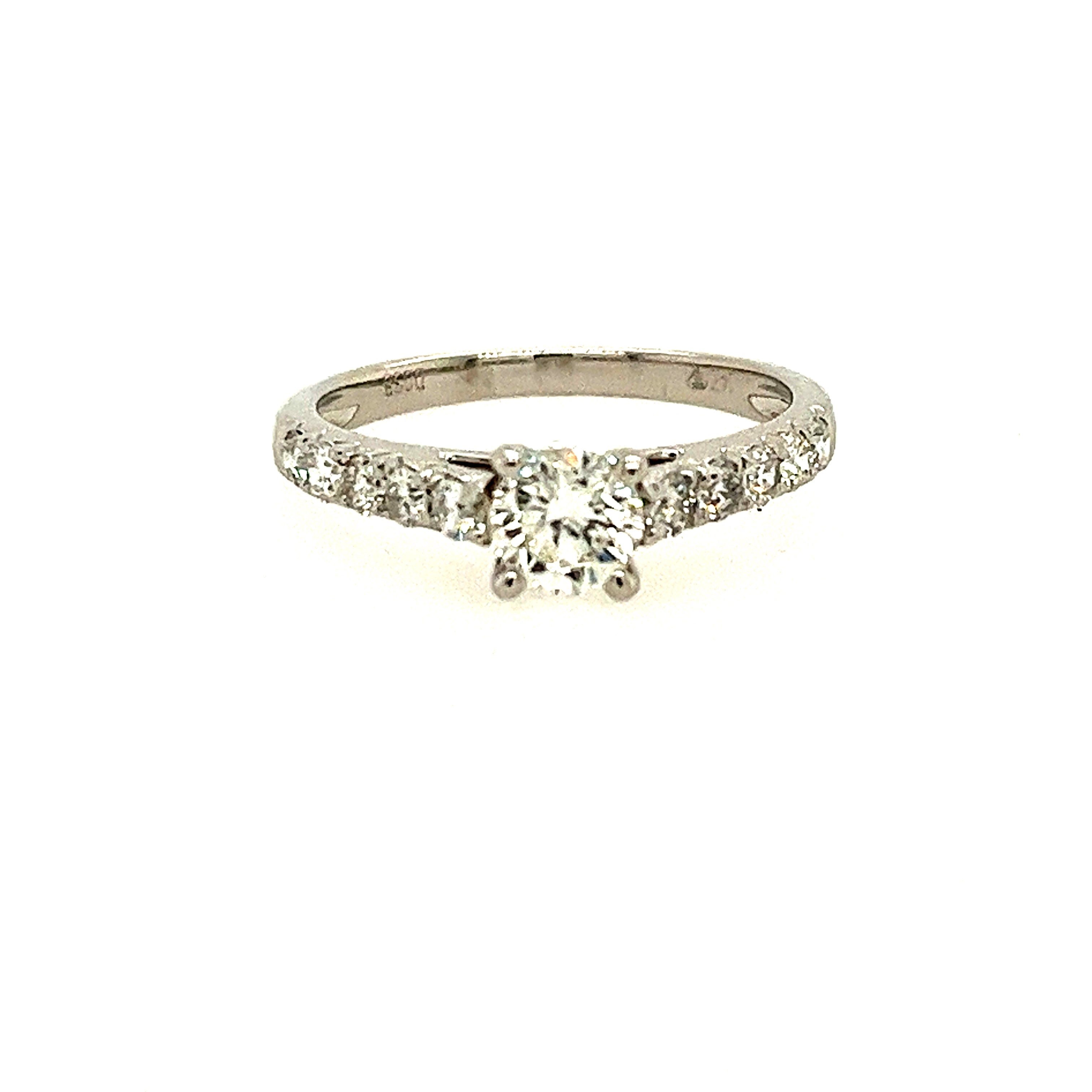 14k White Gold Round Lakeshore Diamond Engagement Ring