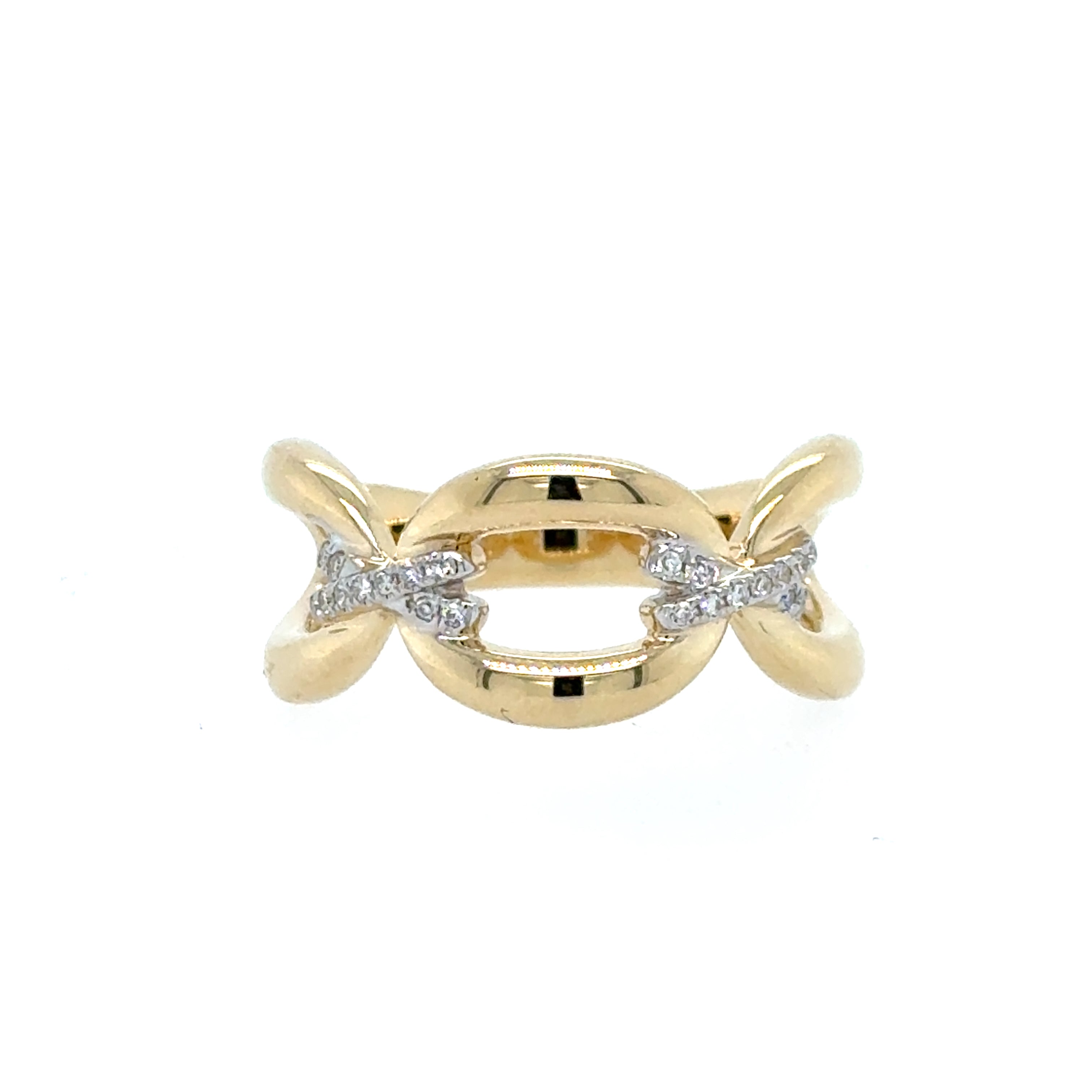 14K Yellow Gold Diamond Fashion Ring
