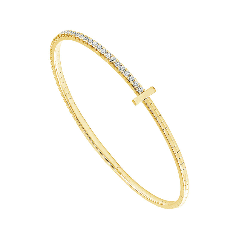 14K Yellow Gold Diamond Flexie Bracelet
