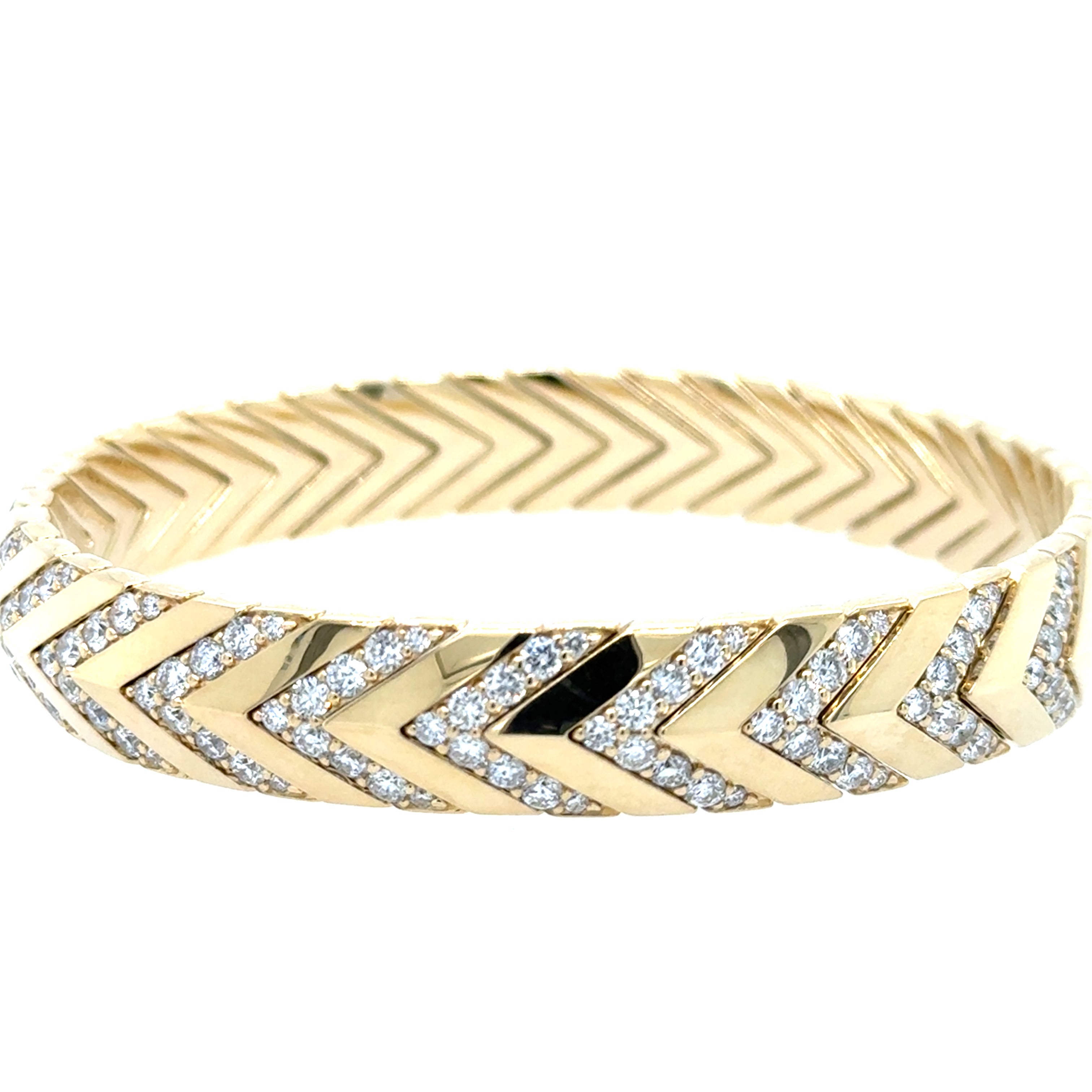 14K Yellow Gold Diamond Stretch Bracelet