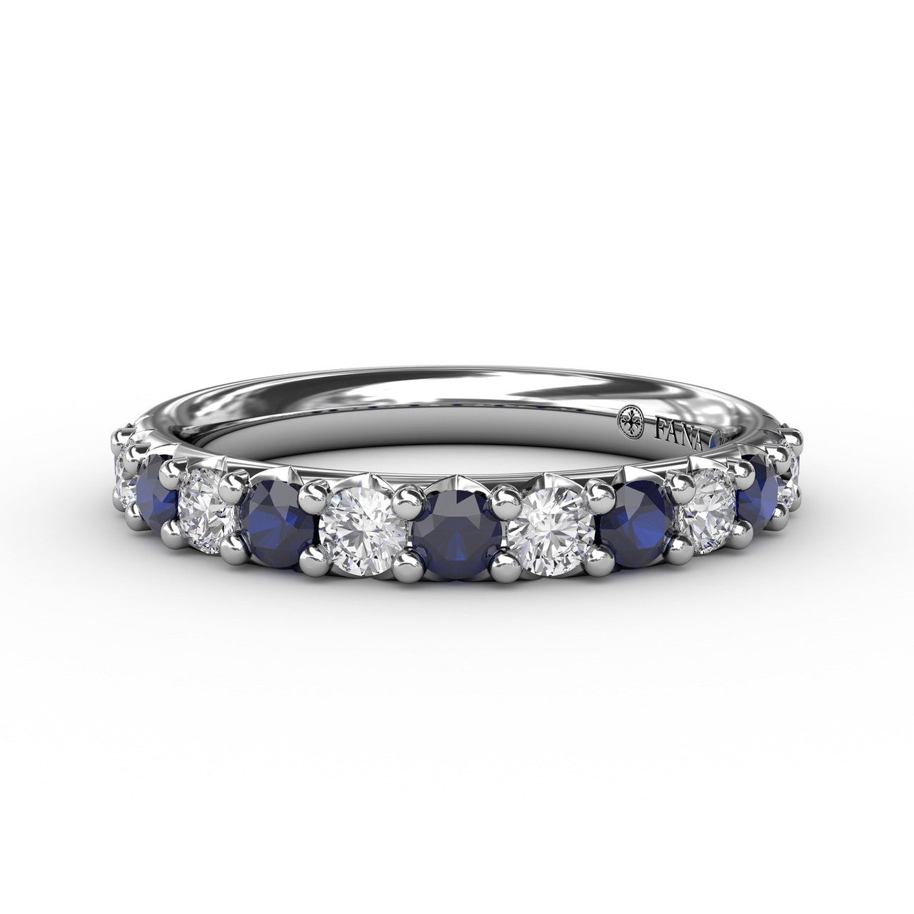 14k White Gold Sapphire And Diamond Ring