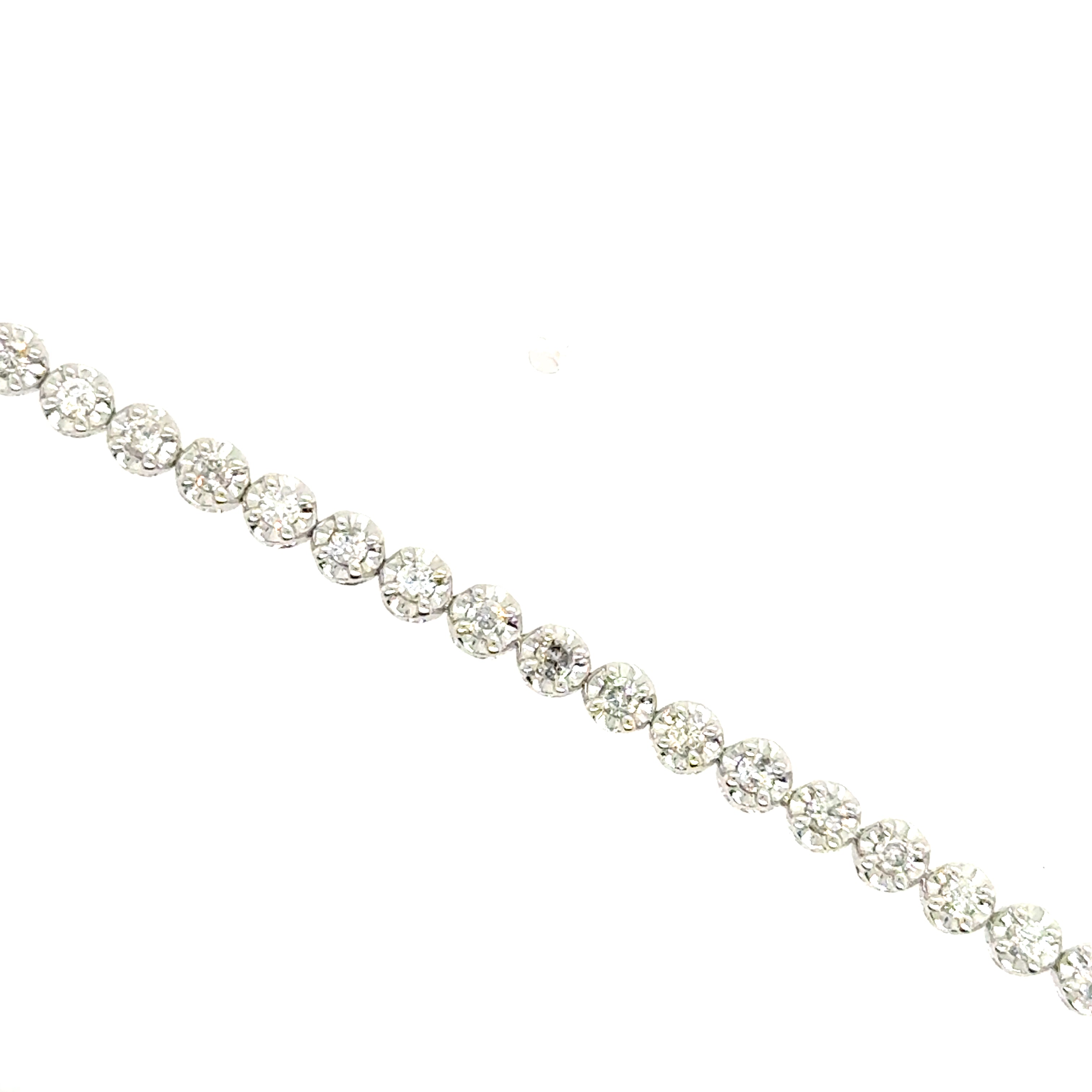 14k White Gold Diamond Tennis Bracelet