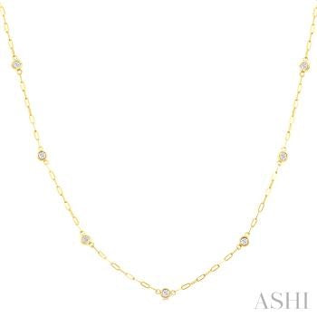 14K Yellow Gold Station Diamond Pendant