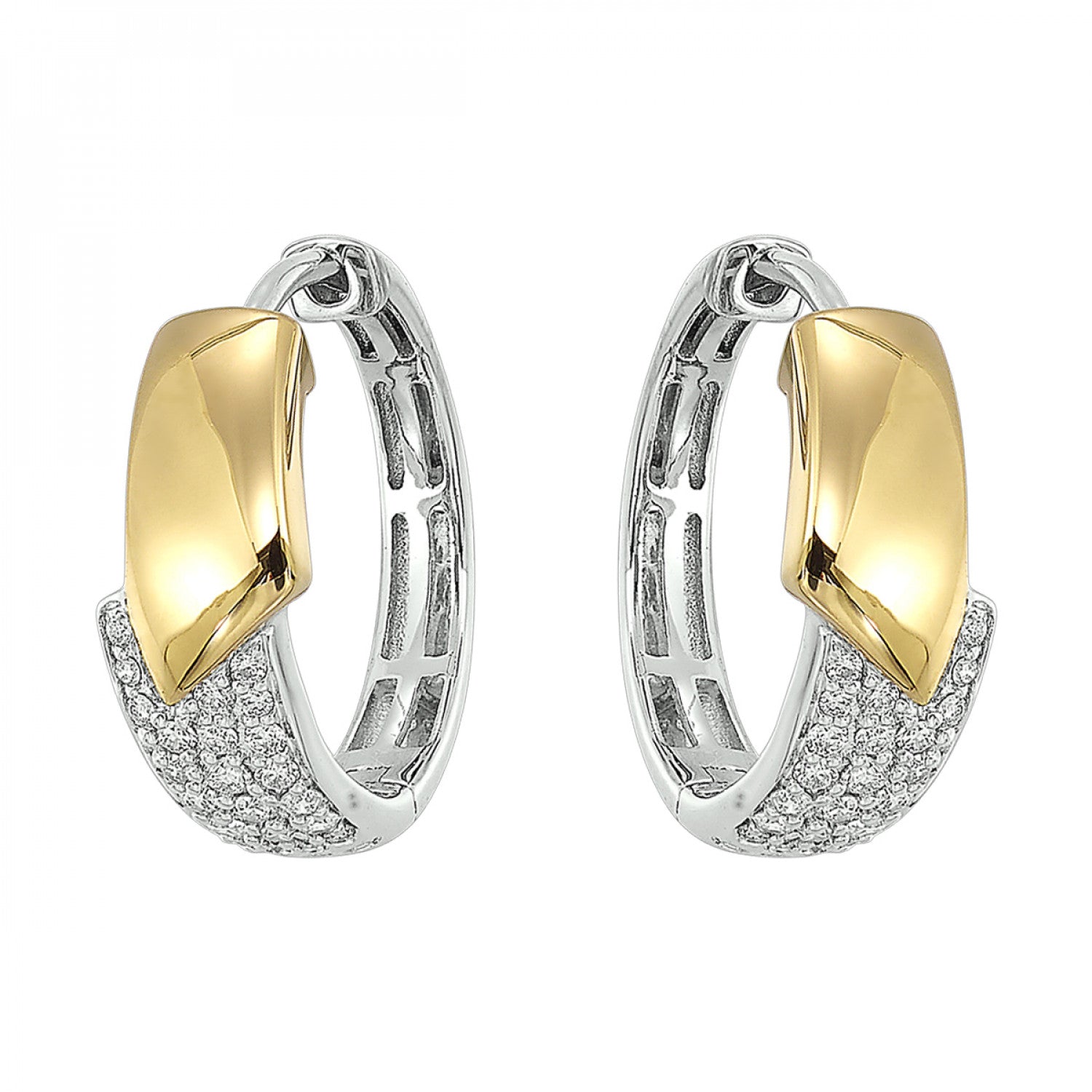 14K Yellow And White Gold Lakeshore Diamond Earrings