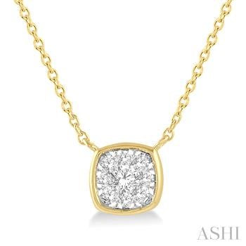 14K Yellow And White Gold Lovebright Diamond Pendant