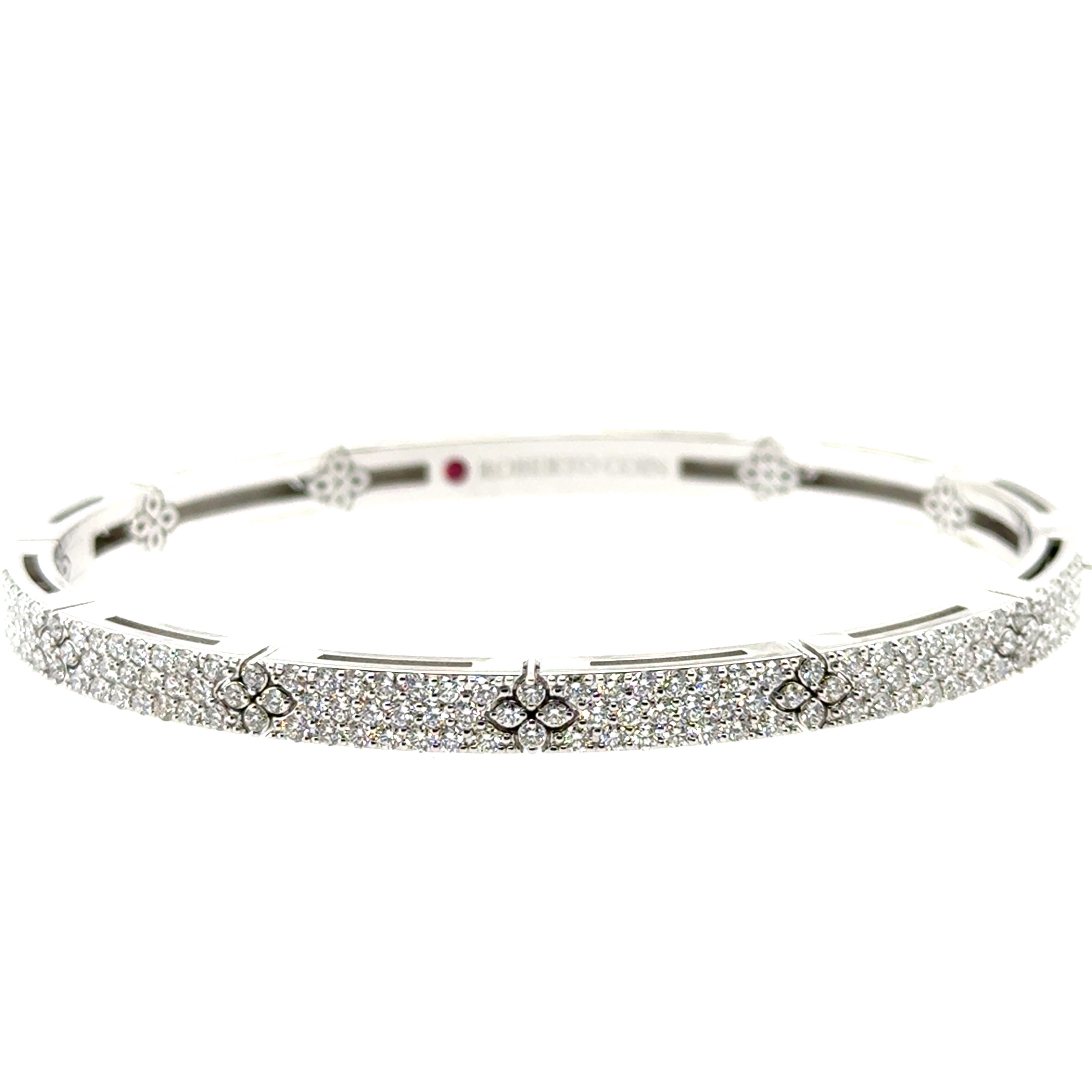 18k White Gold Diamond Bangle Bracelet