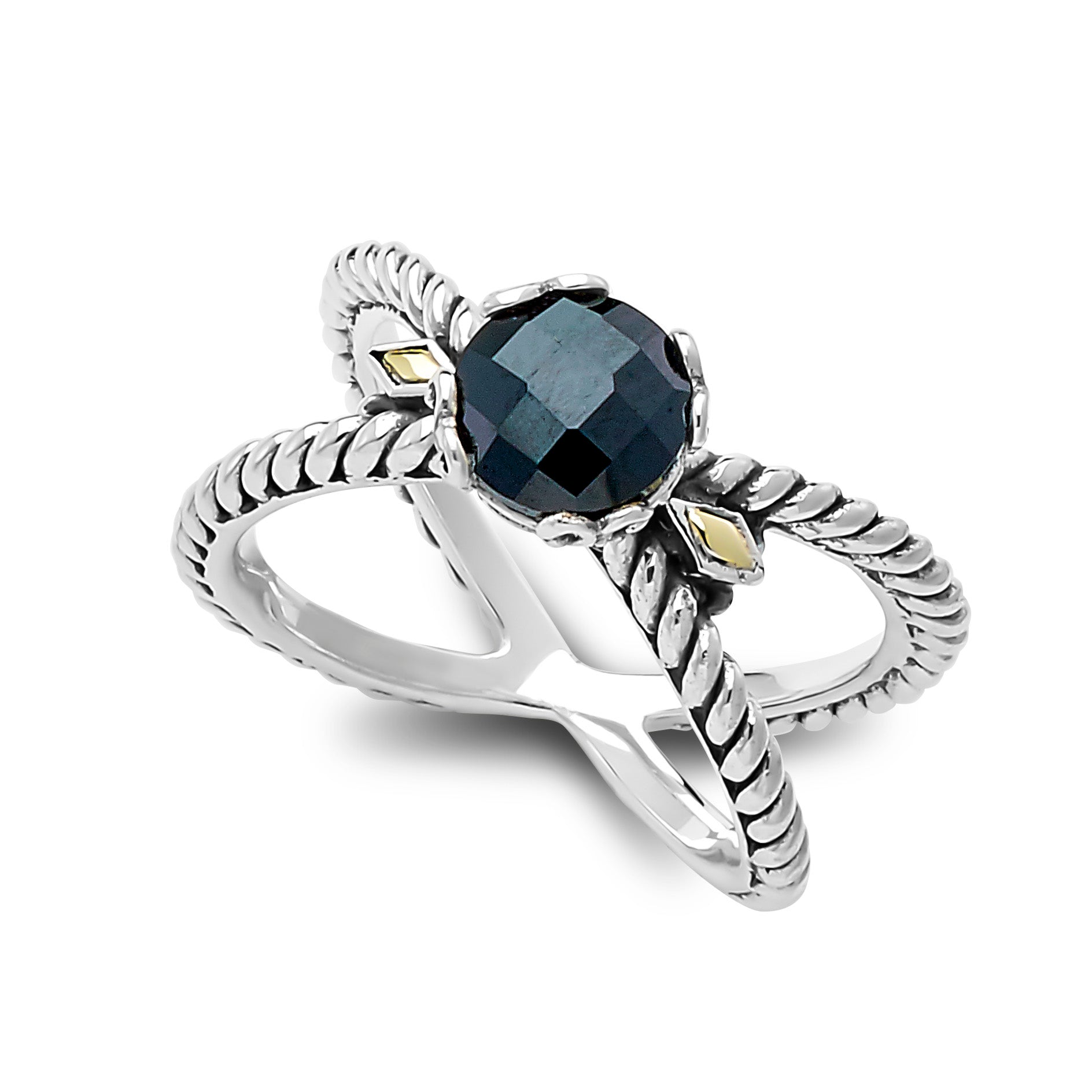 Sterling Silver And 18K Yellow Gold Spinel Ring
