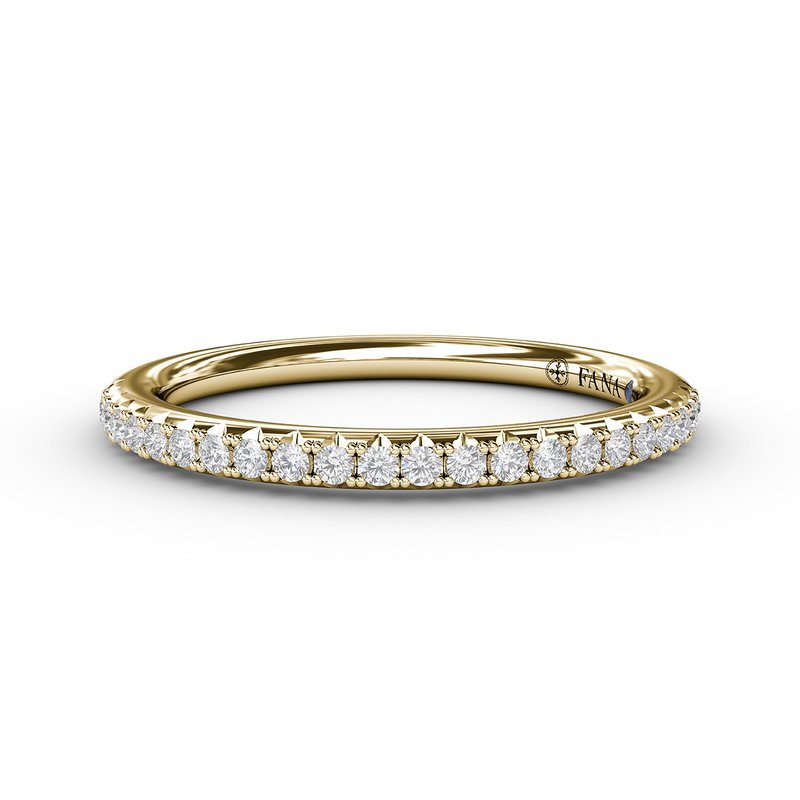 14K Yellow Gold Shared Prong Diamond Wedding Band