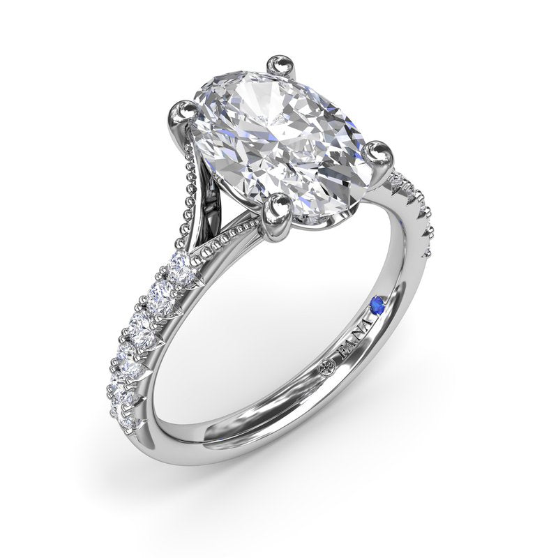 14k White Gold Semi Mount Semi-Mount 
*center stone not included