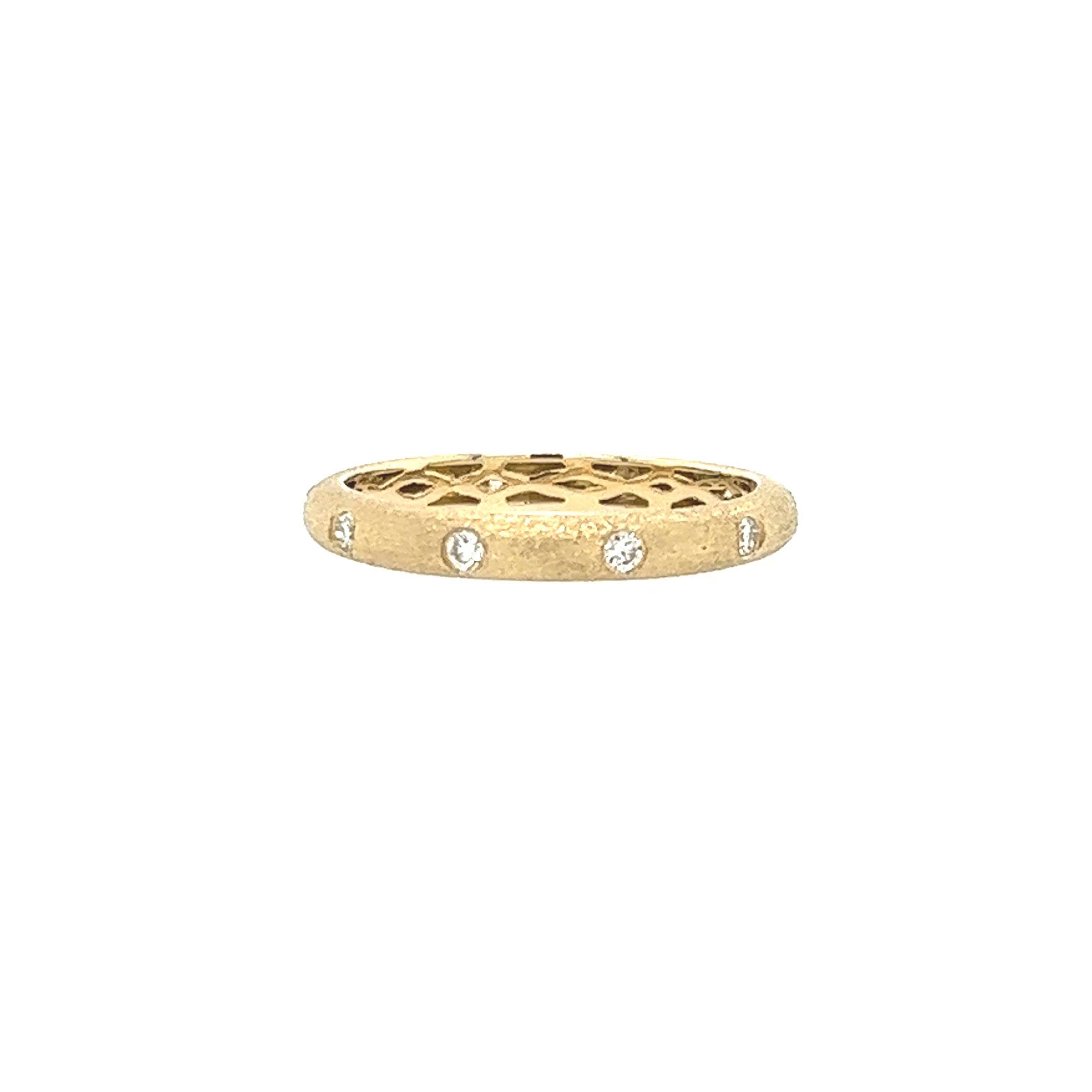 14K Yellow Gold Eternity Diamond Fashion Ring