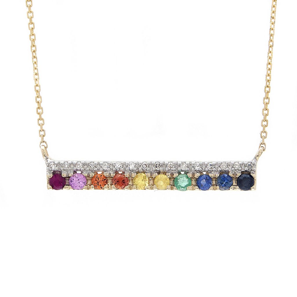 14K Yellow Gold Sapphire Pendant