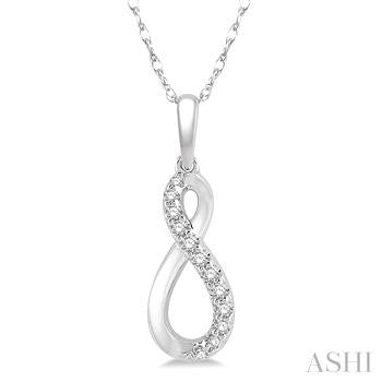 10K White Gold Petite Diamond Pendant - Ashi Diamonds LLC