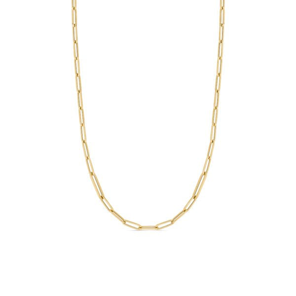 18K Yellow Gold Paperclip Necklace
