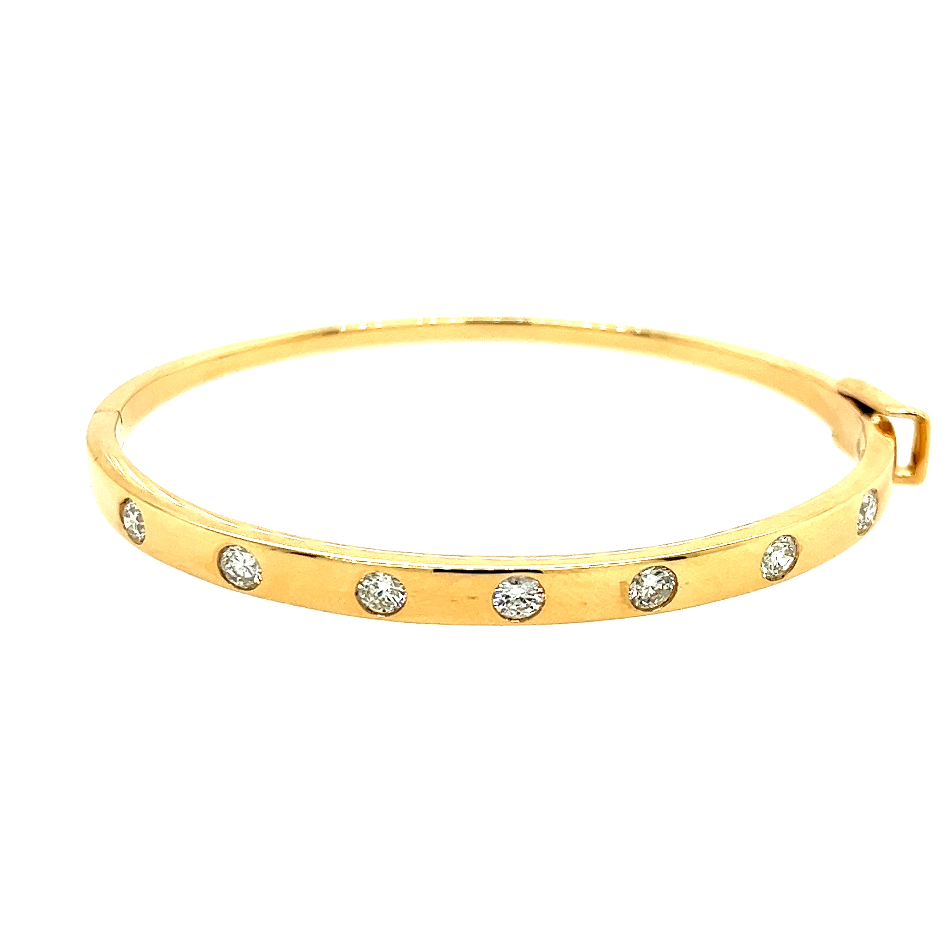 14K Yellow Gold Diamond Bangle Bracelet