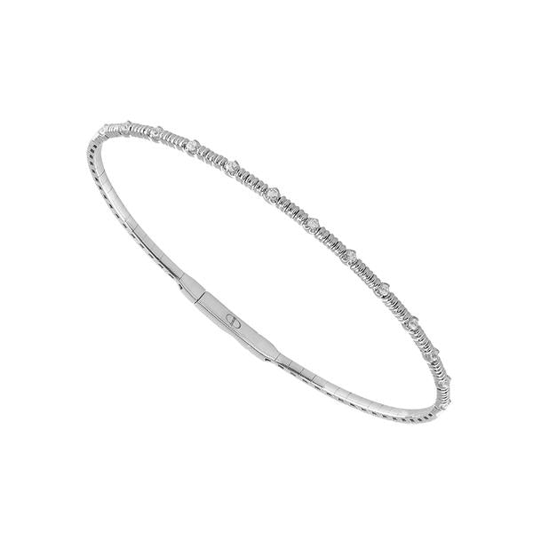 14k White Gold Diamond Bangle Bracelet