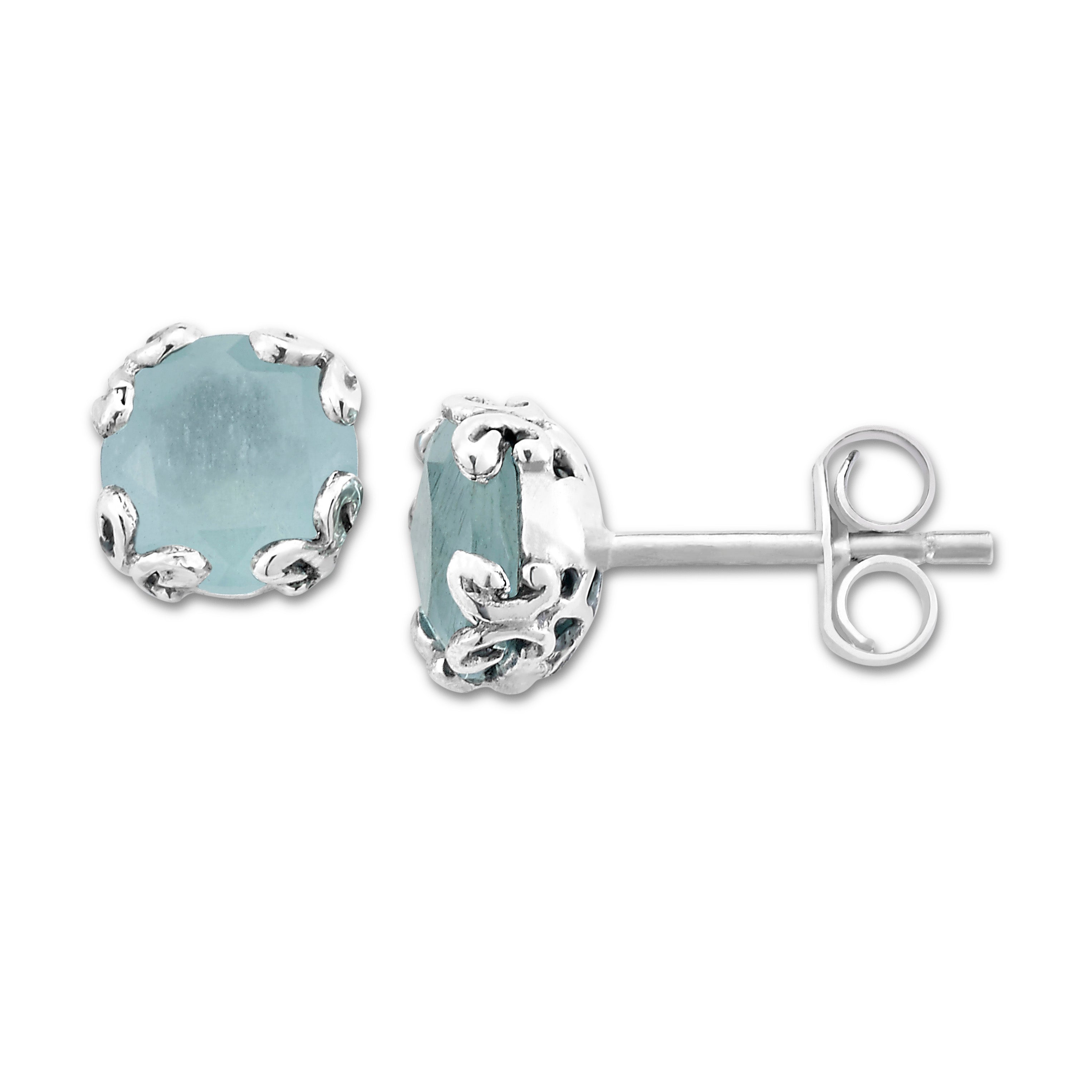Sterling Silver Aquas Earrings