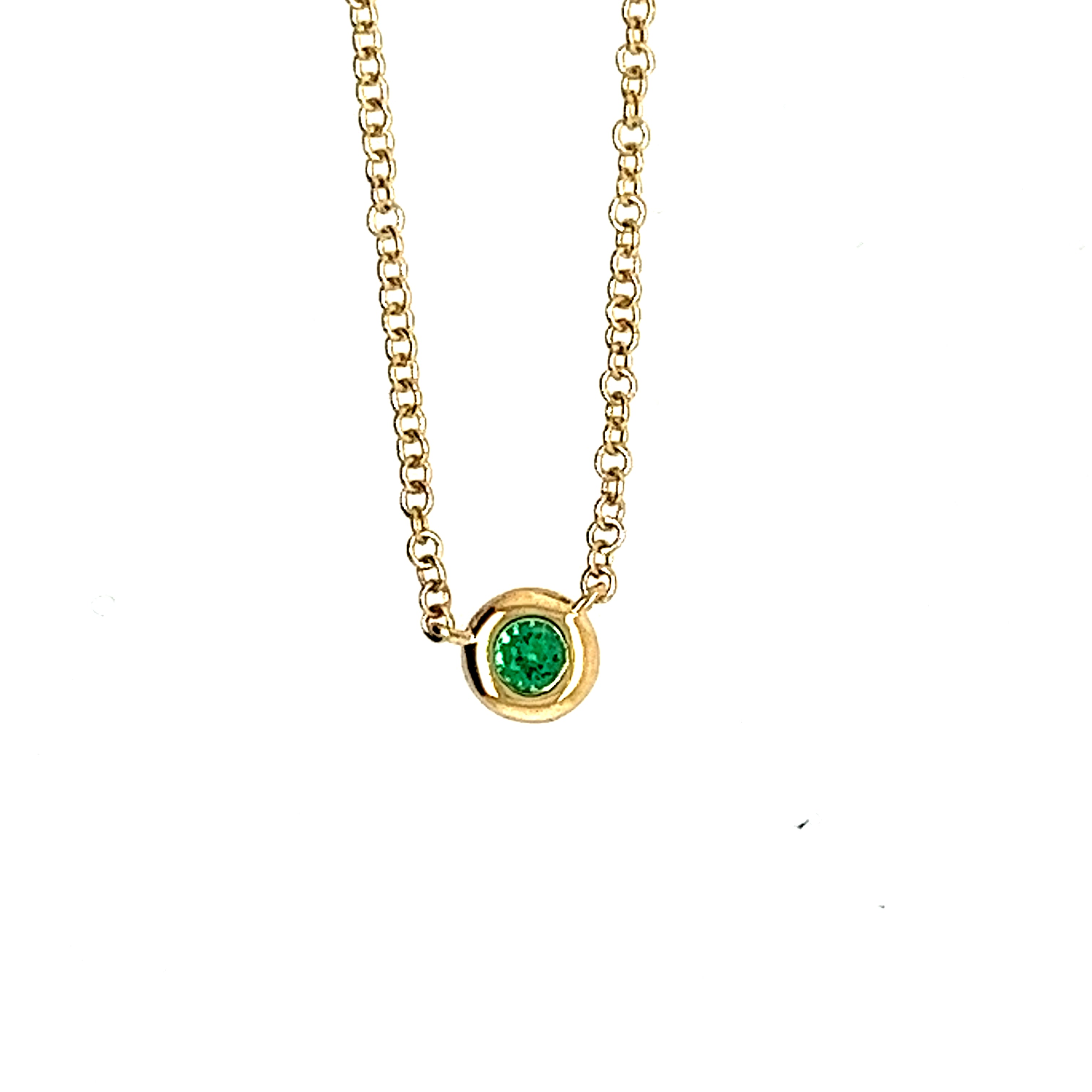 14K Yellow Gold Emerald Pendant