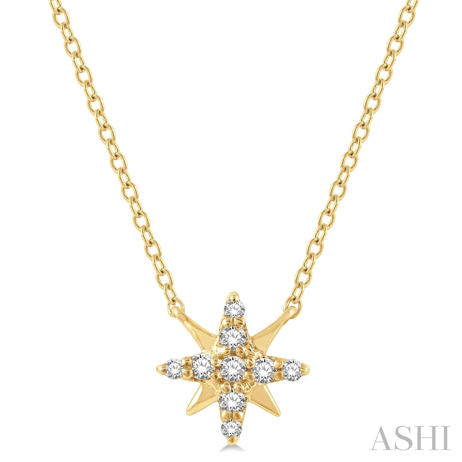 10K Yellow Gold Star Diamond Pendant