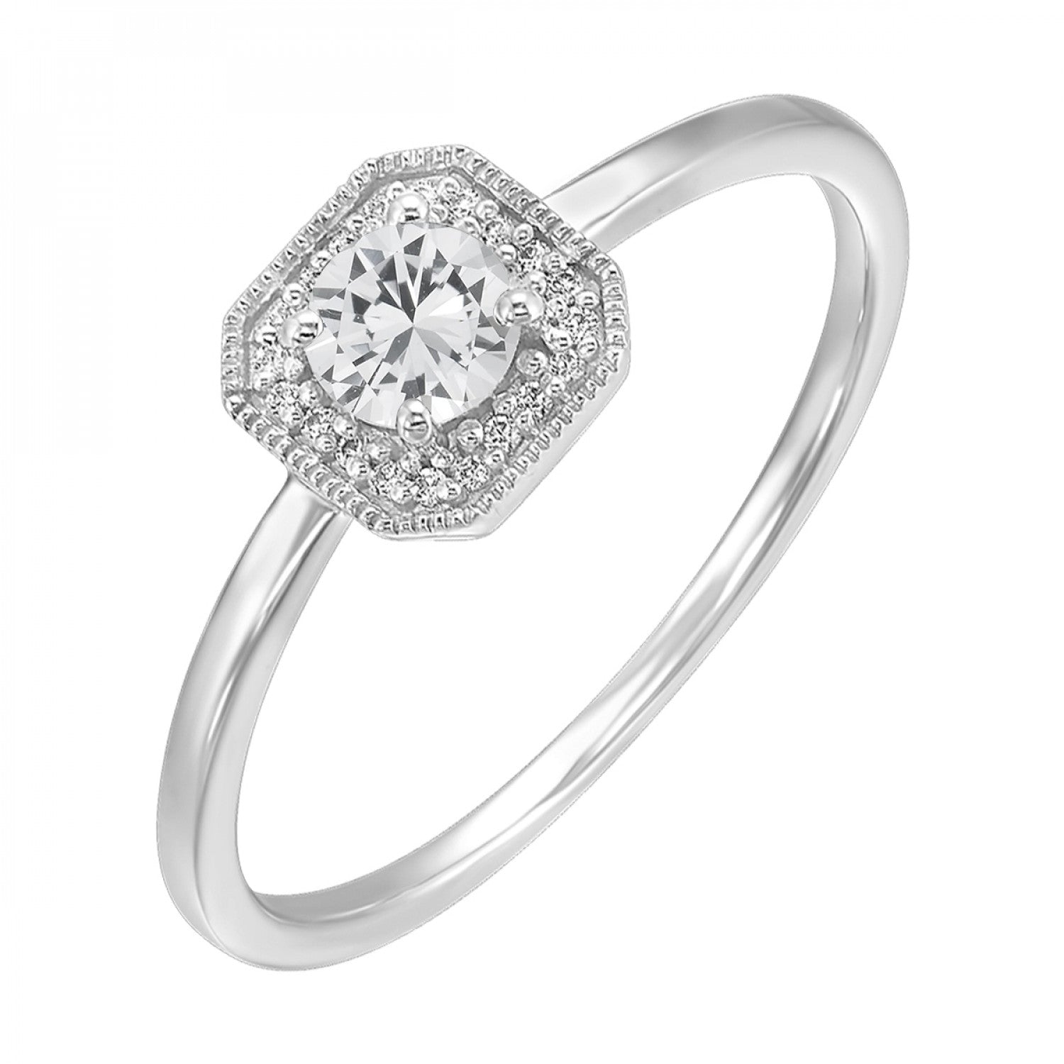 10K White Gold Created Alexandrite Ring