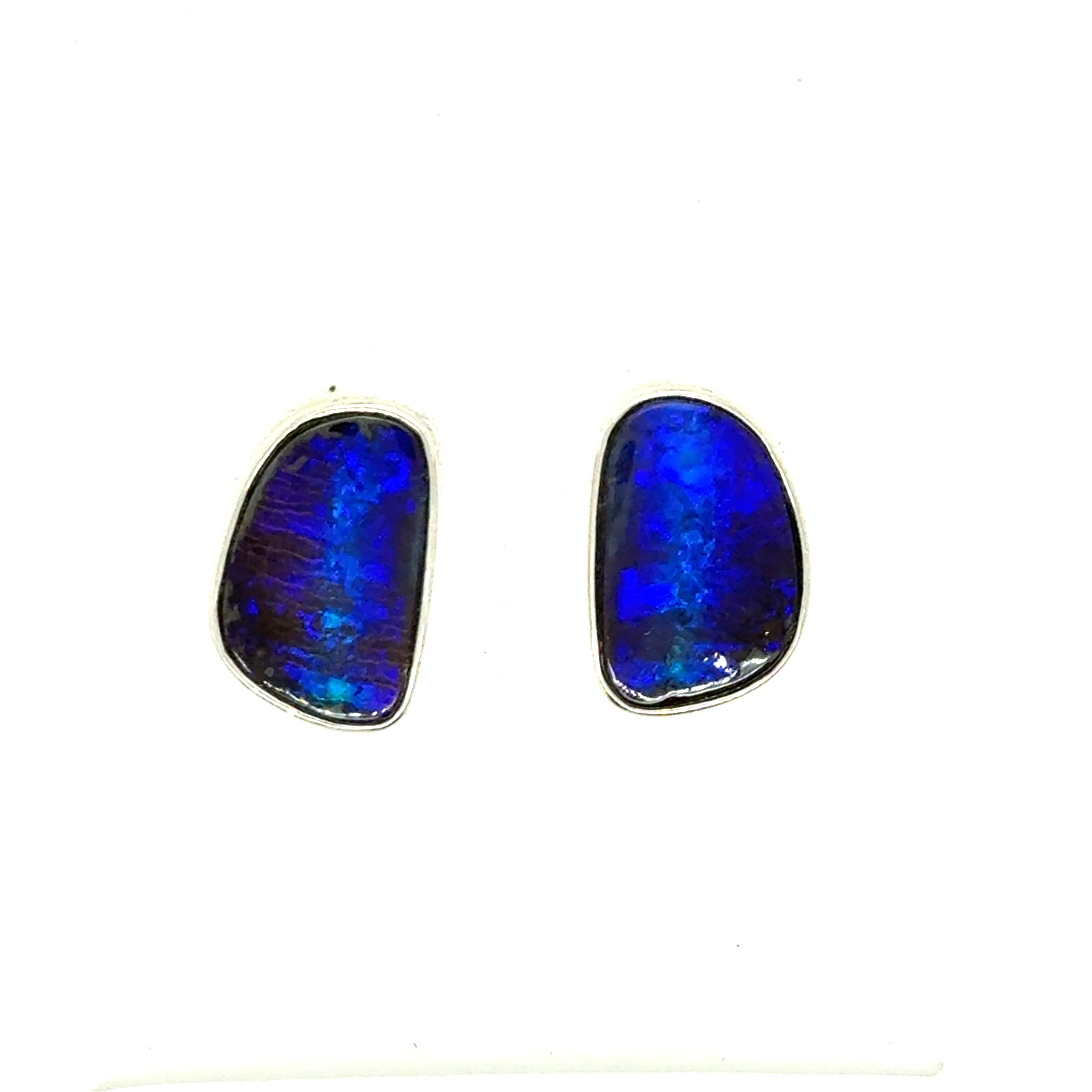 Sterling Silver Opals Earrings