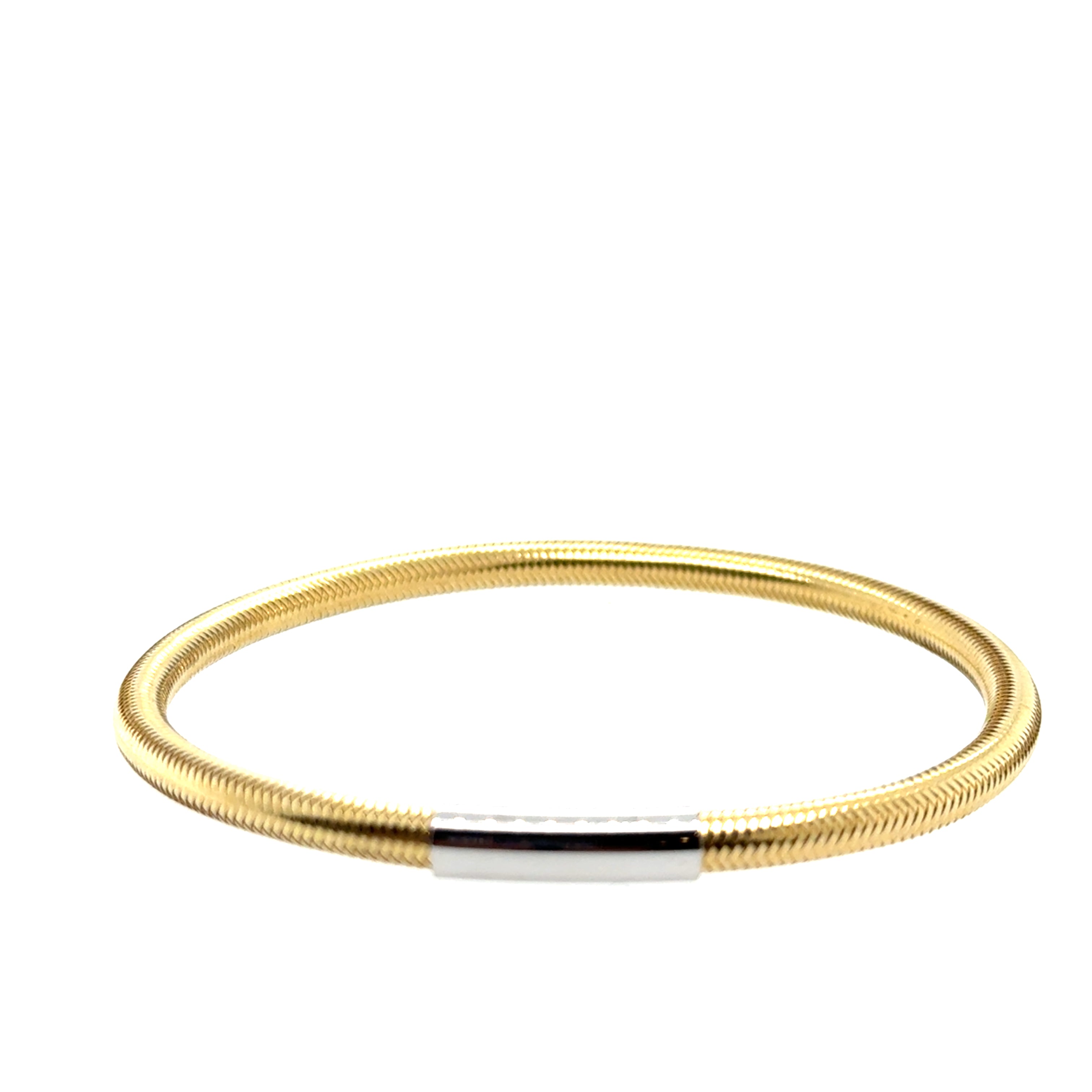 Sterling Silver And Gold Plated Stretch Bracelet