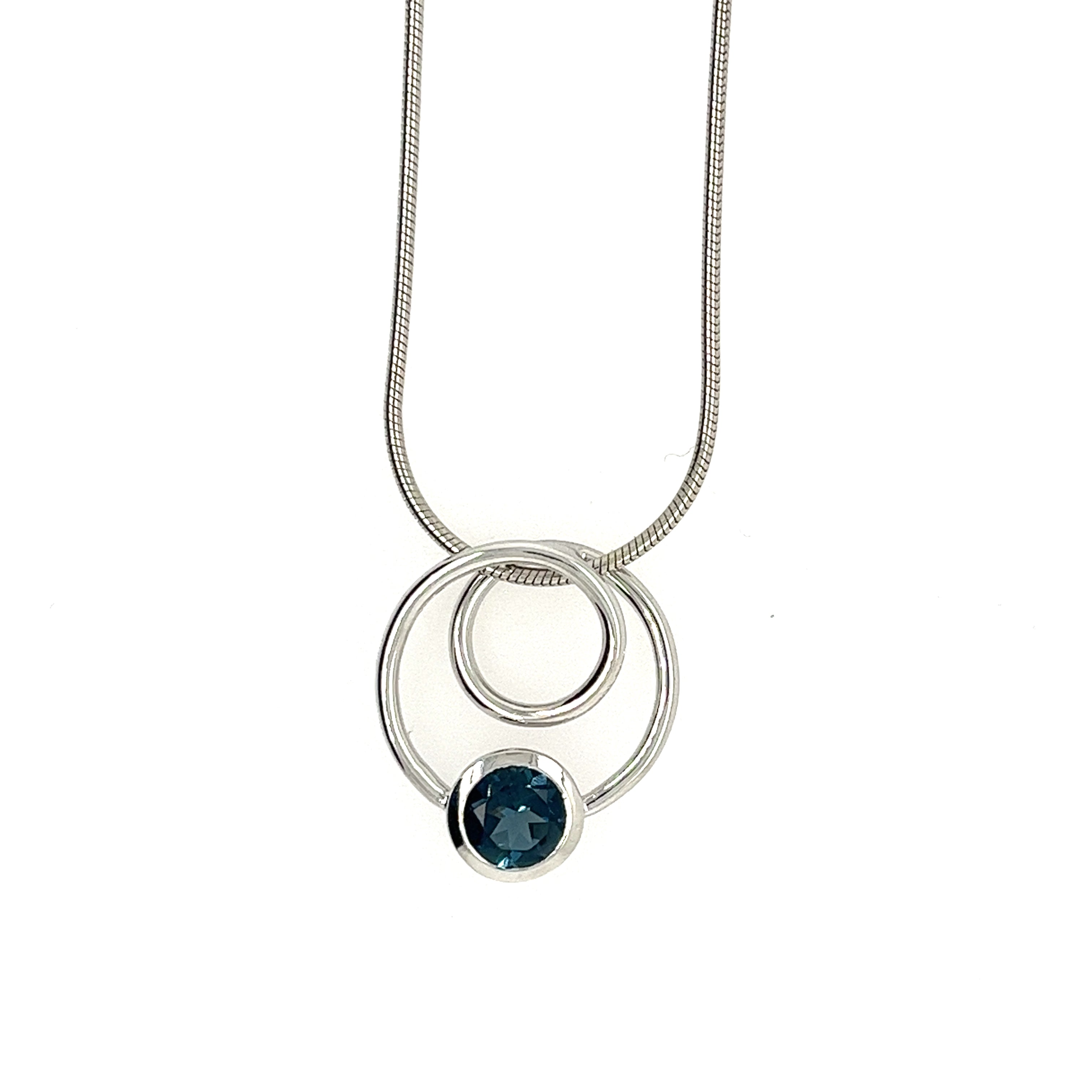 Sterling Silver Blue Topaz Pendant