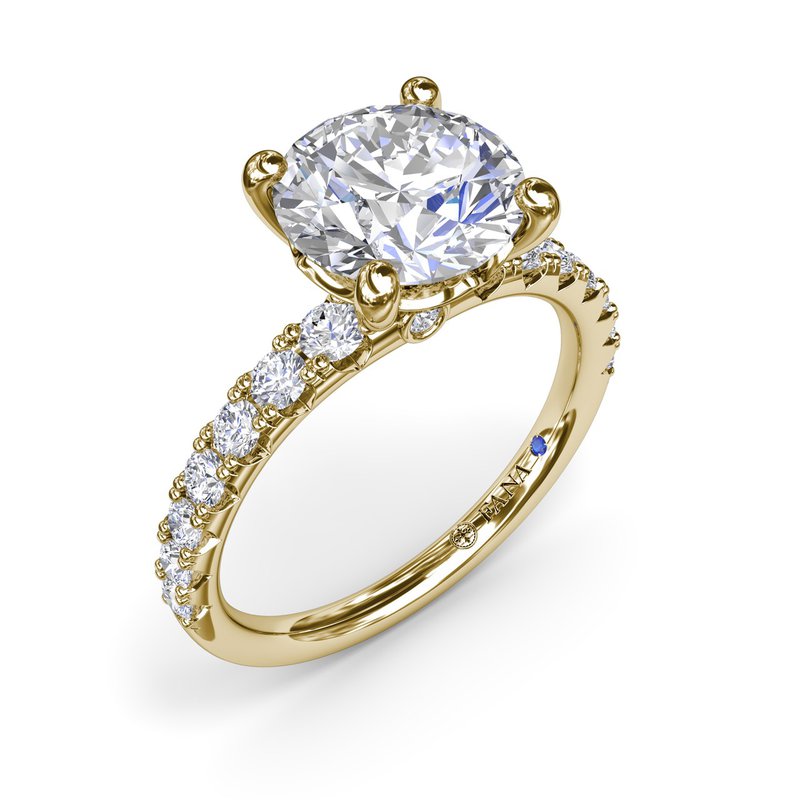 14k Yellow Gold Classic Semi-Mount 
*center stone not included